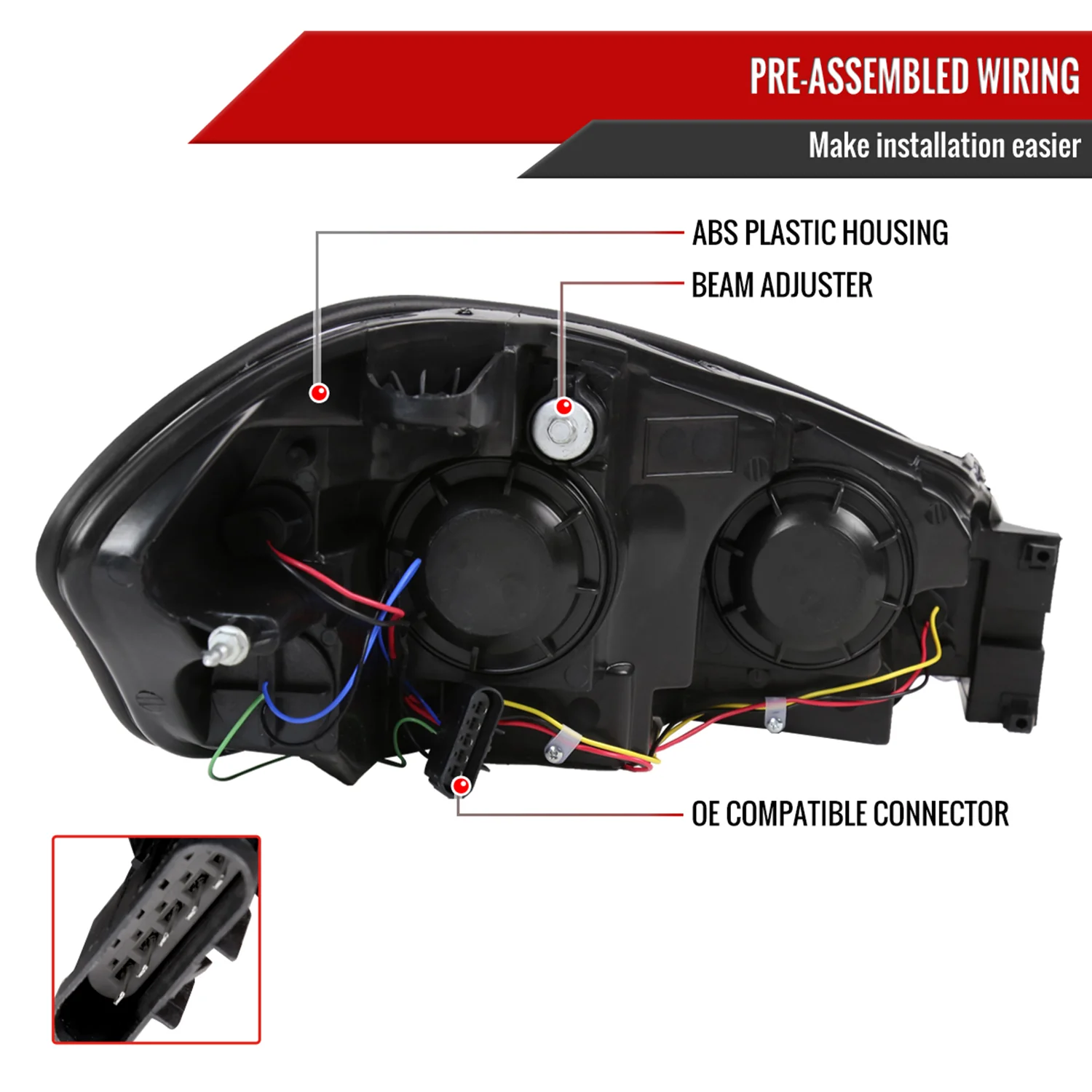 2006-2013 Chevy Impala / Impala Limited /Monte Carlo Headlights Amber & Black - Image 8