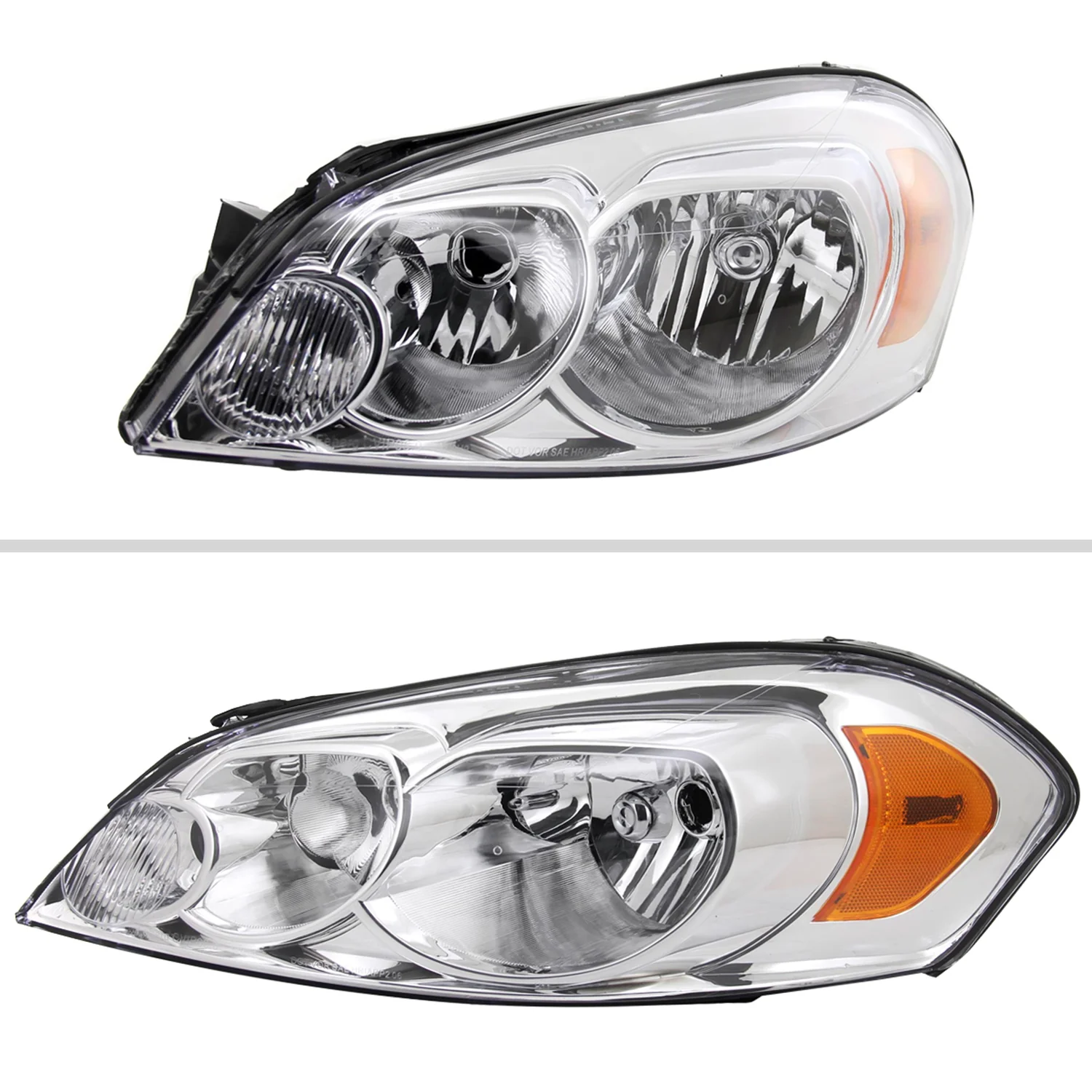 2006-2013 Chevy Impala / Impala Limited /Monte Carlo Headlights Amber & Chrome - Image 2