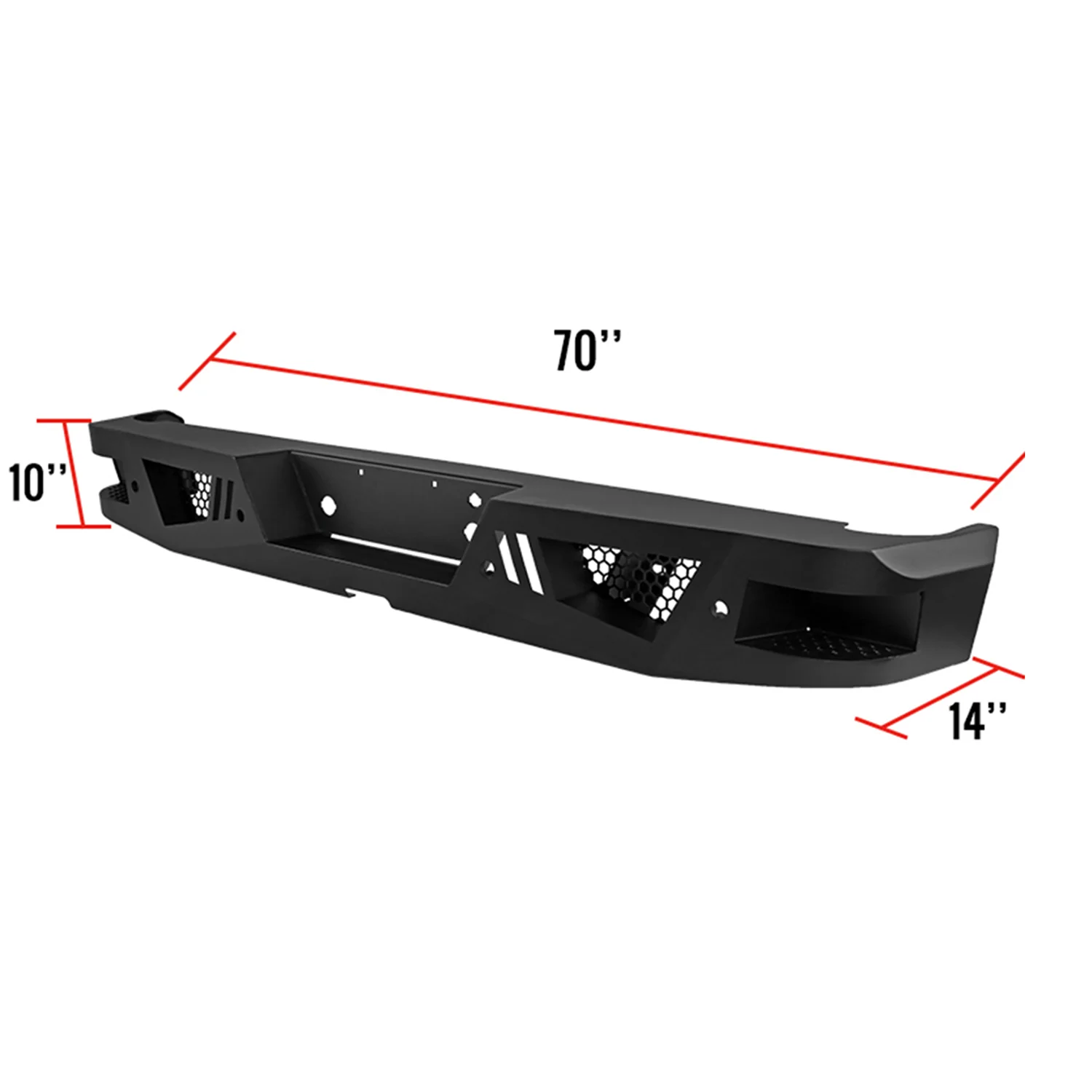 2006-2014 Ford F-150 Black Heavy Duty Steel Rear Step Bumper - Image 2