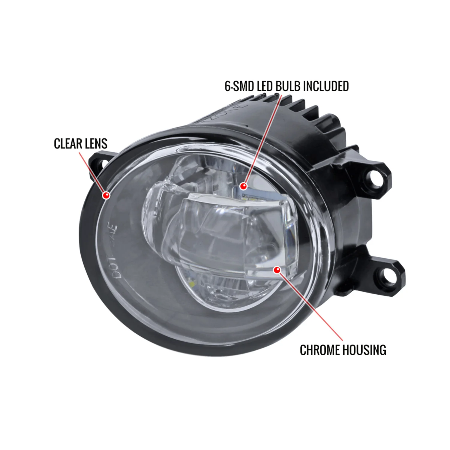 2006-2015 Toyota Lexus SMD LED Projector Fog Lights Kit Chrome/Clear Lens - Image 7