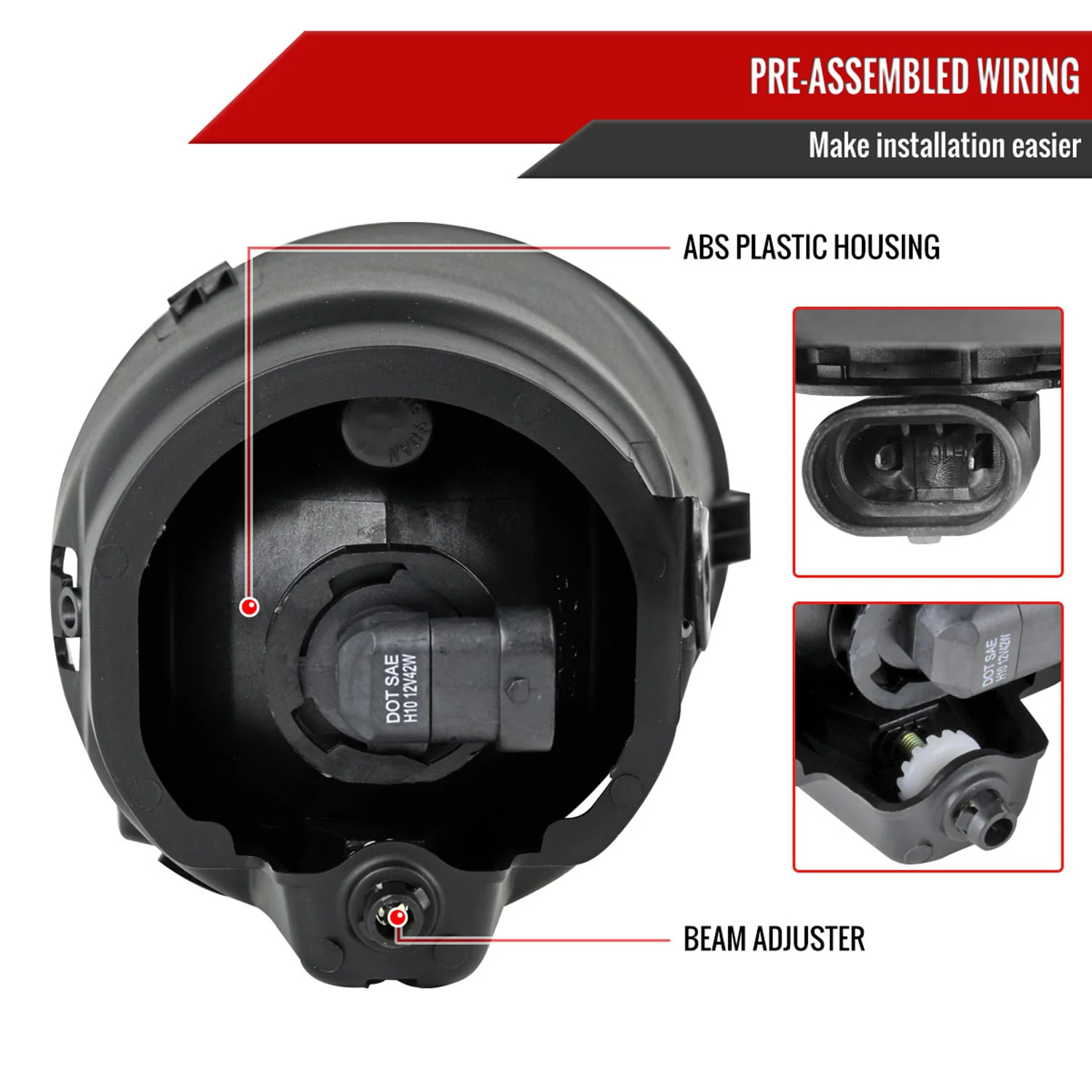 2007-2013 Toyota Tundra/Sequoia H10 Fog Lights Kit Chrome Housing/Smoke Lens - Image 7