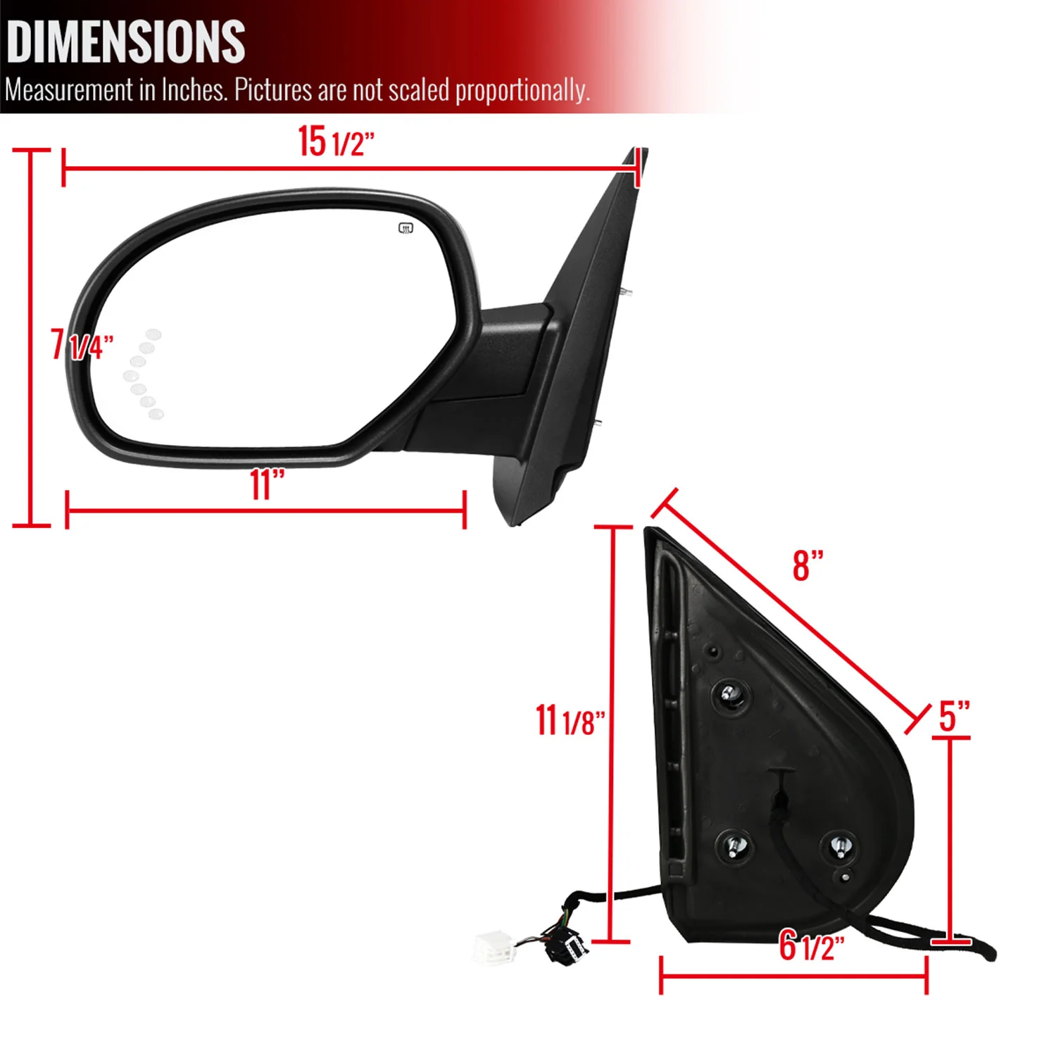 2007-2014 Chevy Silverado/Avalanche/Tahoe/Sierra Heated Side Mirror Driver - Image 8