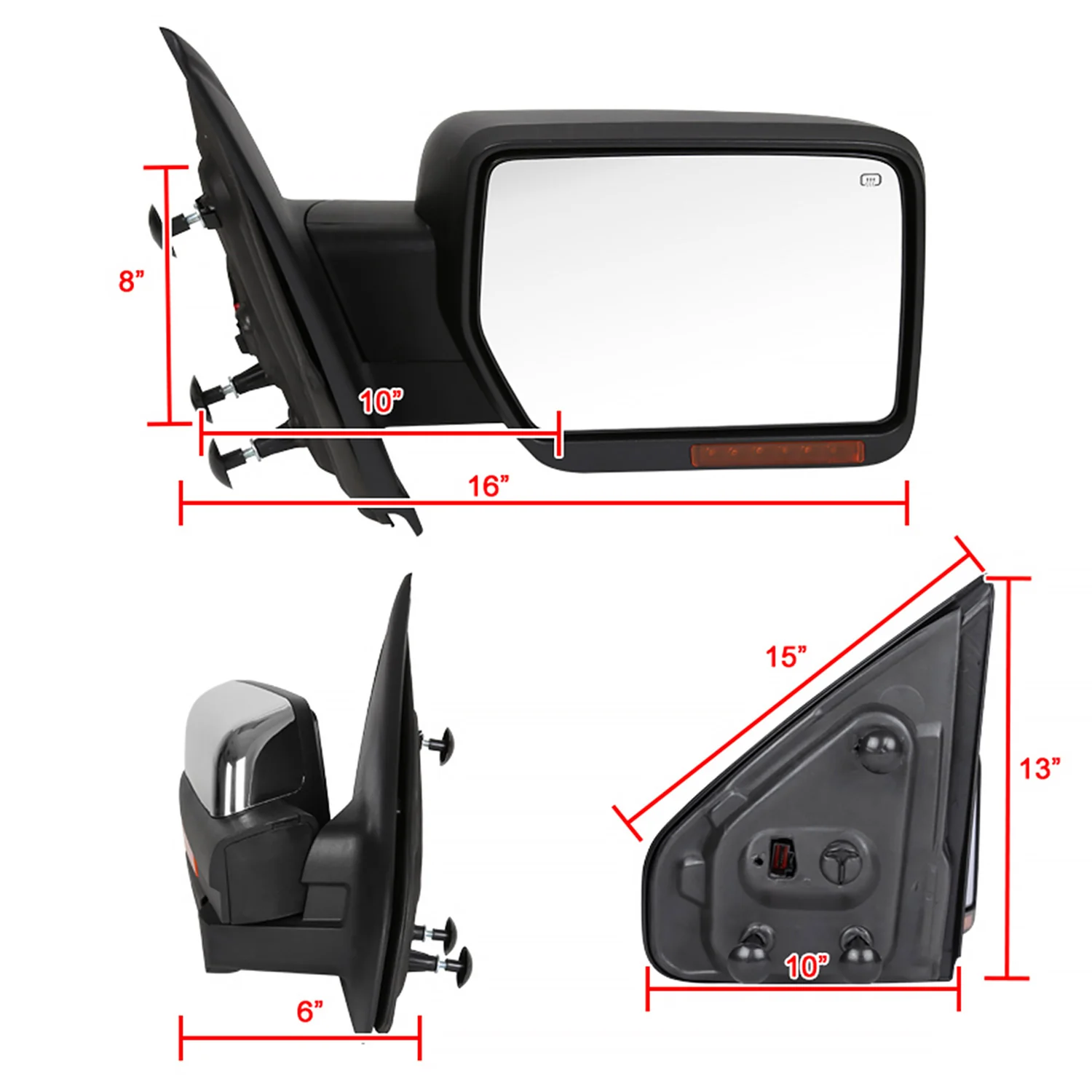 2007-2014 Ford F-150 Chrome Heated Side Mirror Amber & Puddle Passenger Side - Image 8