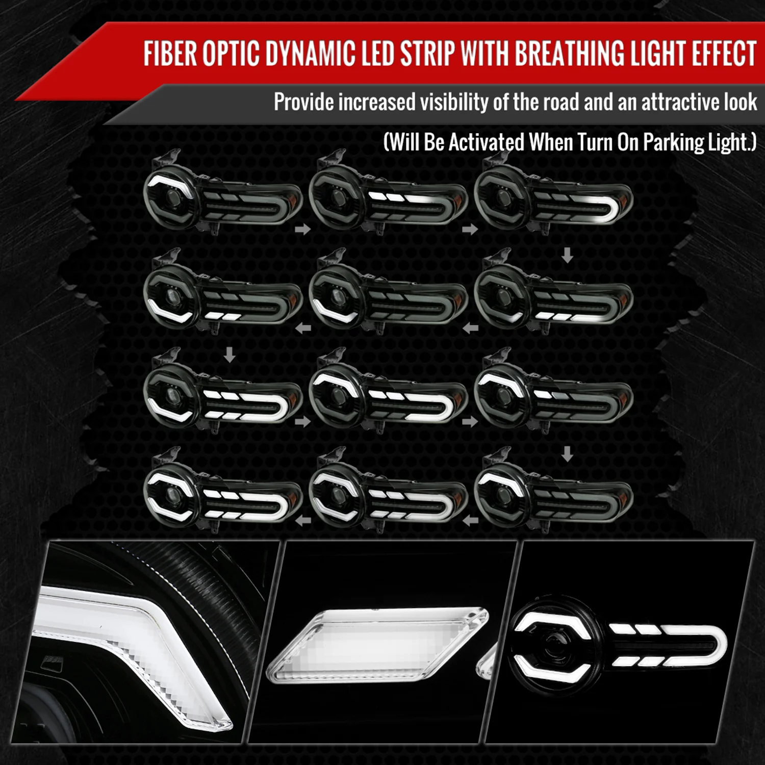 2007-2014 Toyota FJ Cruiser Full LED Projector Headlights LED Signal Smoke - Image 3