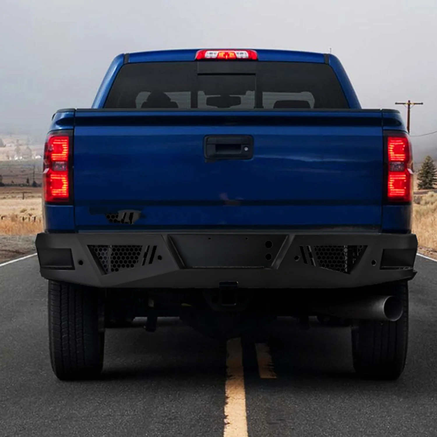 2007-2018 Chevy Silverado 1500 Heavy Duty Steel Rear Step Bumper License Lamp - Image 10