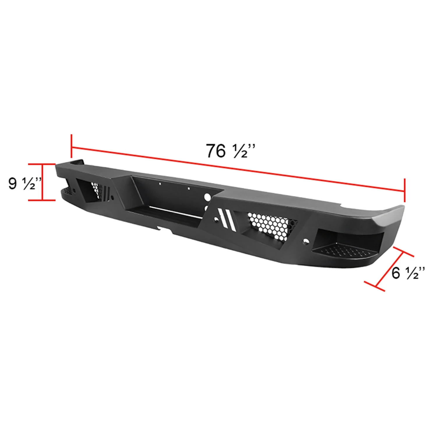 2007-2018 GMC Sierra 1500 Black Heavy Duty Steel Rear Step Bumper License Lamp - Image 2