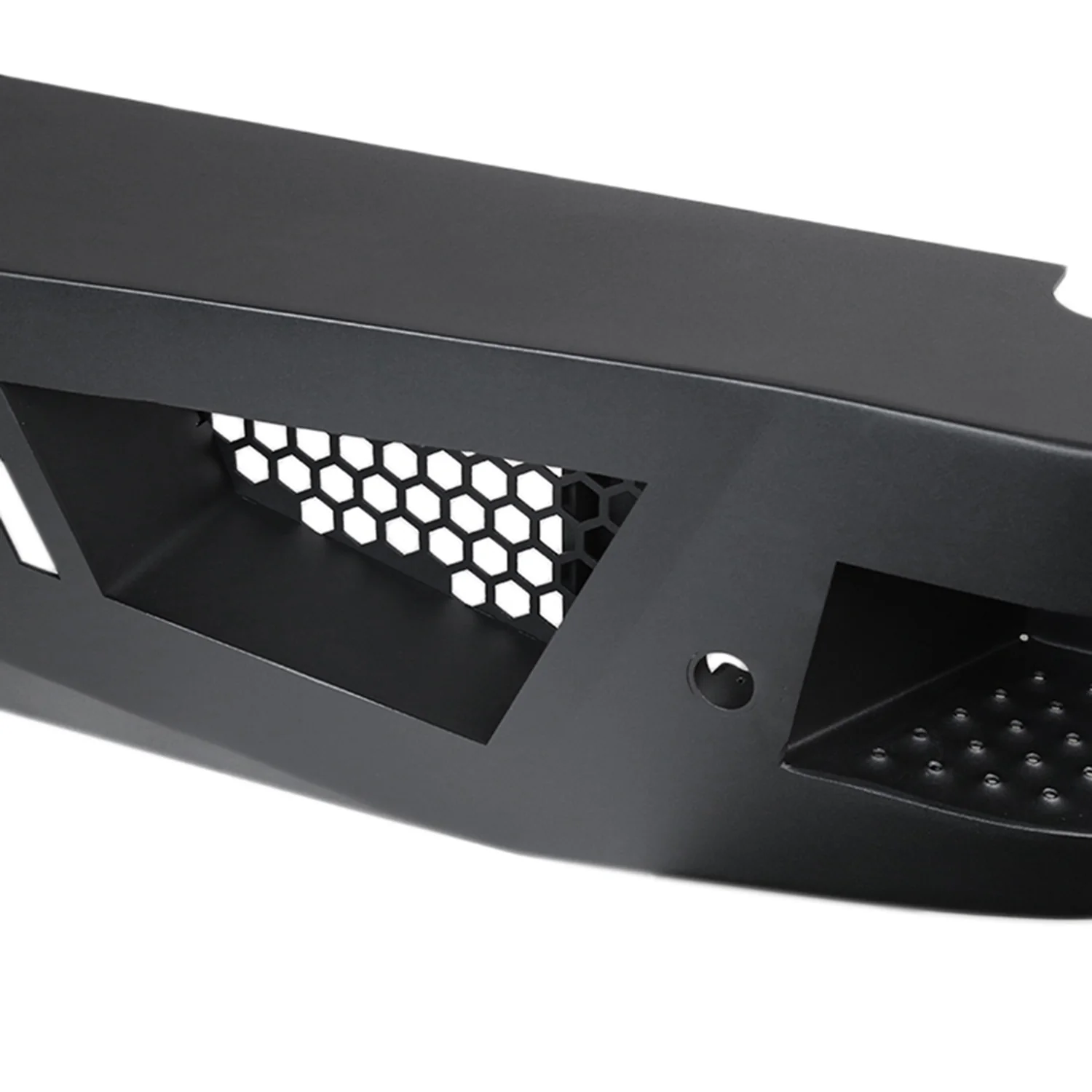 2007-2018 GMC Sierra 1500 Black Heavy Duty Steel Rear Step Bumper License Lamp - Image 4
