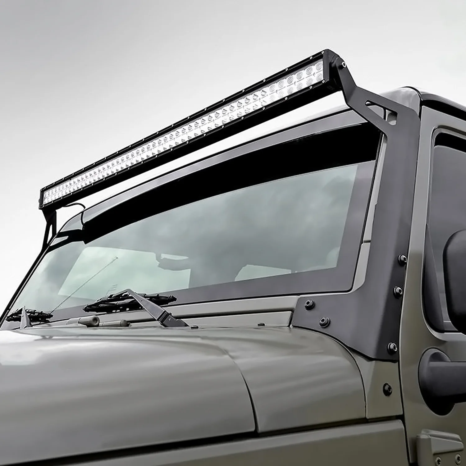 2007-2018 Jeep Wrangler 50" Windshield Light Mounting Bracket Black - Image 10