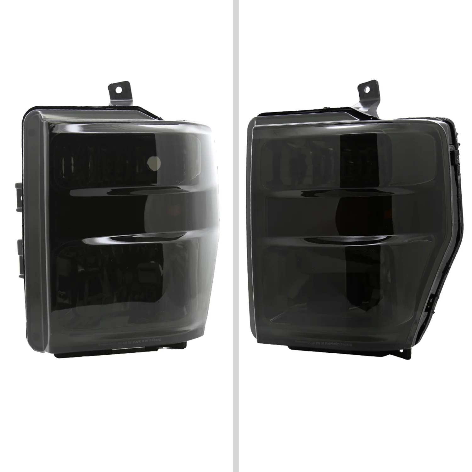 2008-2010 Ford F-250/F-350/F-450 Super Duty Factory Headlights Amber/ Chrome - Image 2