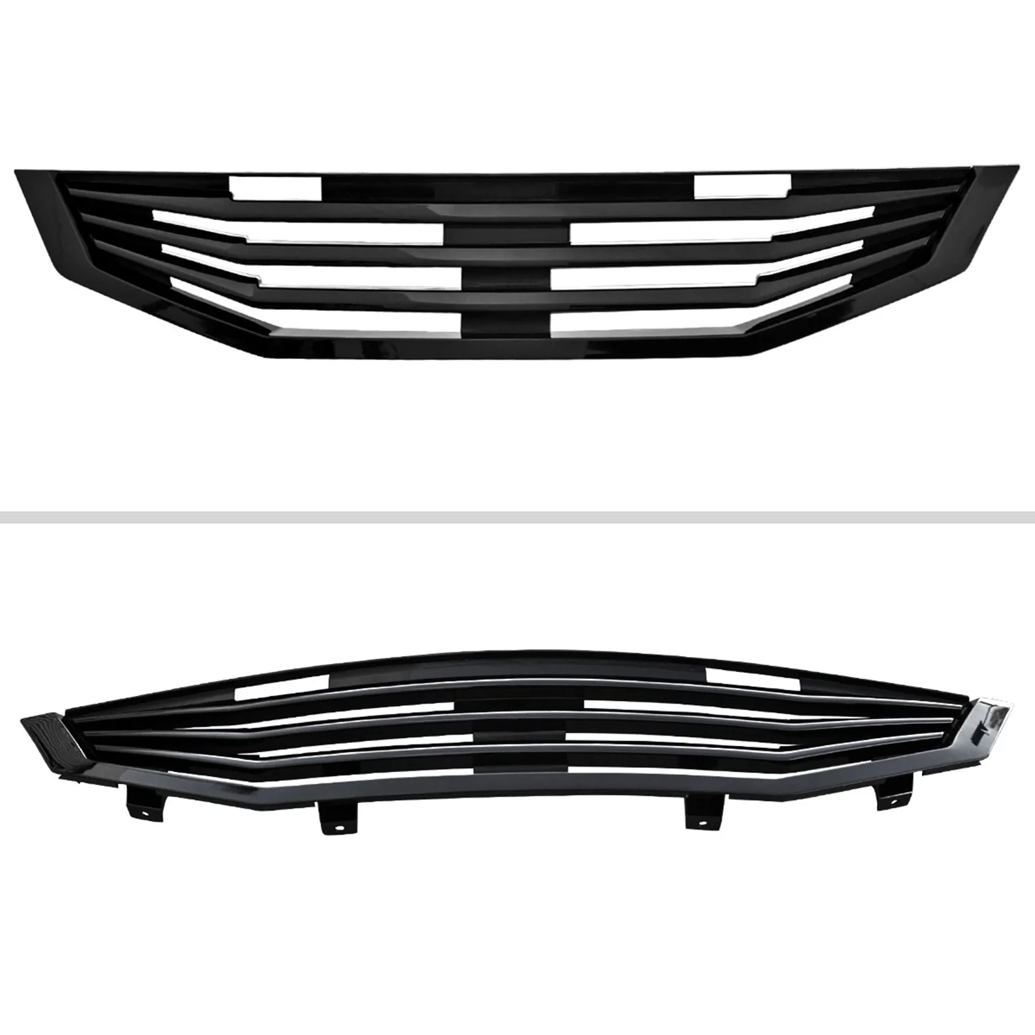 2008-2010 Honda Accord Coupe Black ABS Mu Style Grille - Image 2