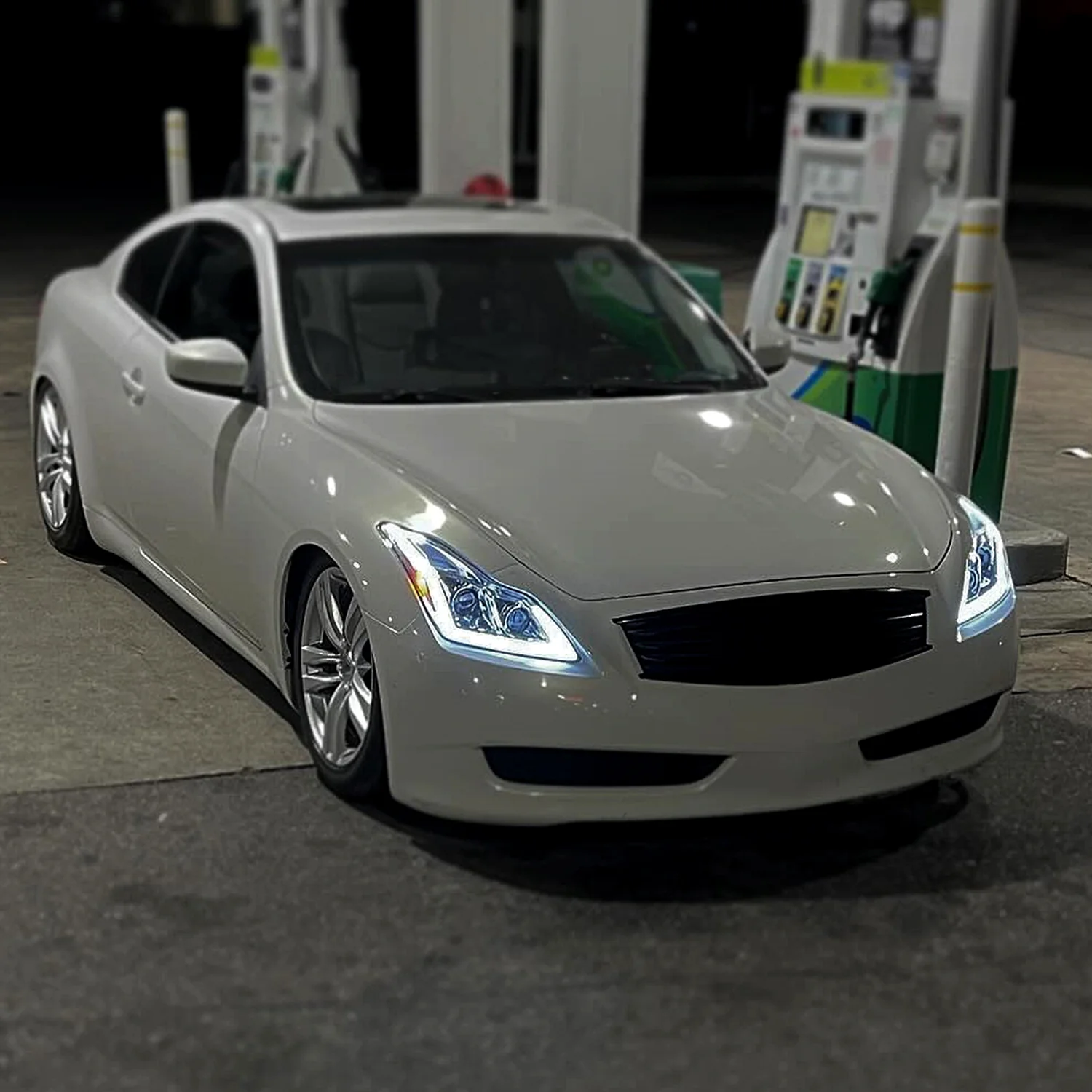 2008-2013 Infiniti G37/ 2014-2015 Q60 LED Signal Headlights Chrome Glossy Black - Image 10