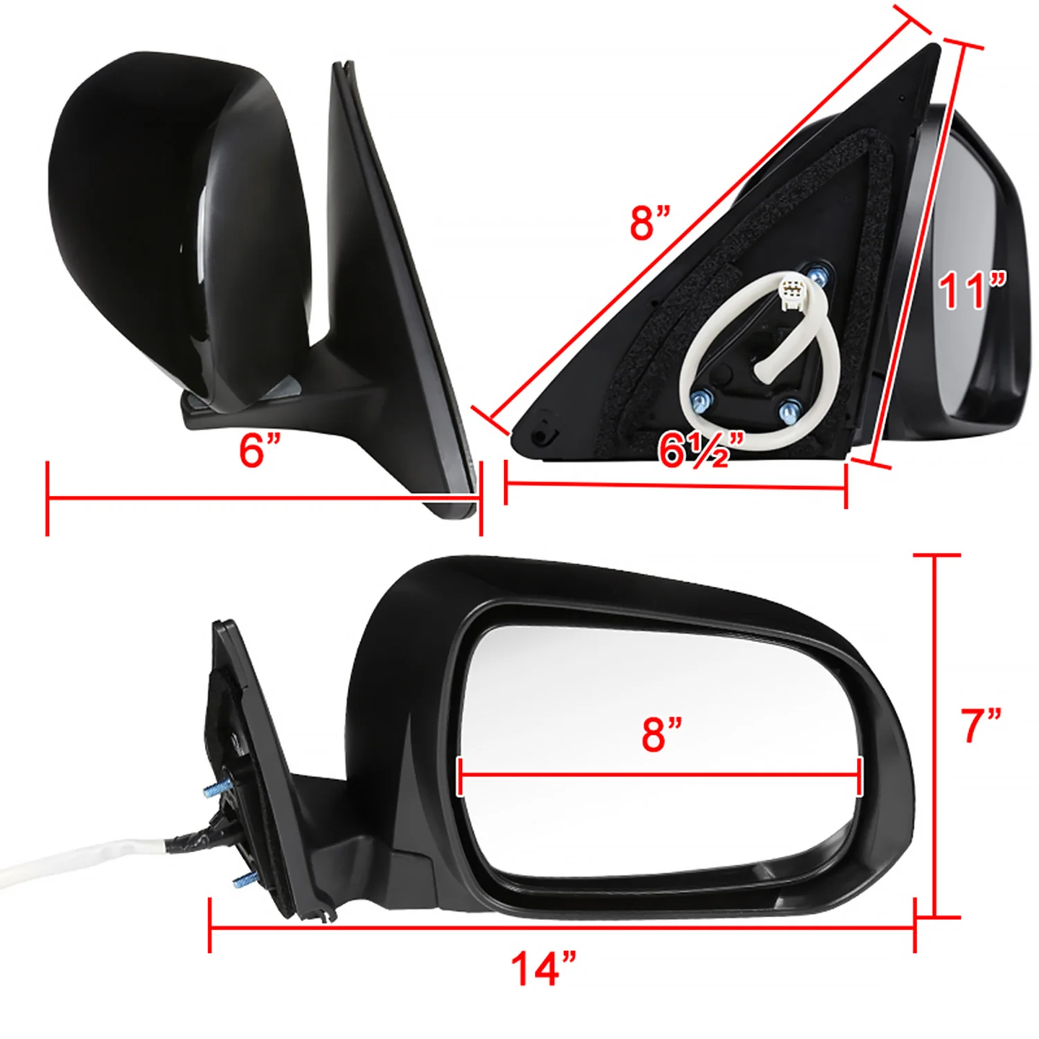 2008-2013 Toyota Highlander 5Pin Adjustable &Heated Side Mirror Passenger Side - Image 8