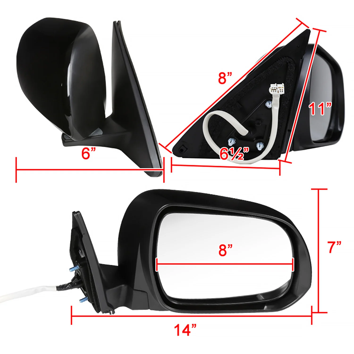 2008-2013 Toyota Highlander 7Pin Heated Side Mirror LED Puddle Light Passenger - Image 8