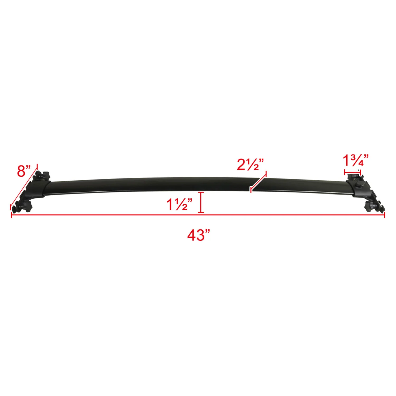 2008-2013 Toyota Highlander Black Powder Coated Alu Roof Rack Cross Bars - Image 2