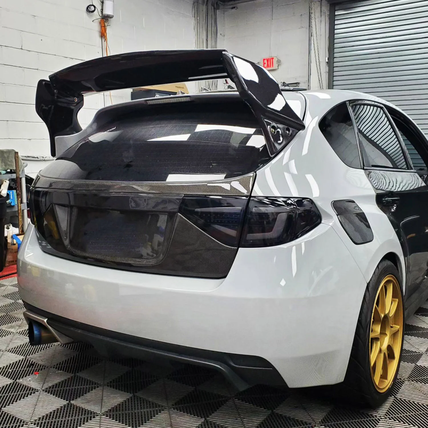 2008-2014 Subaru Impreza WRX HB LED Tube Tail Lights Glossy Black/Dark Smoke - Image 9