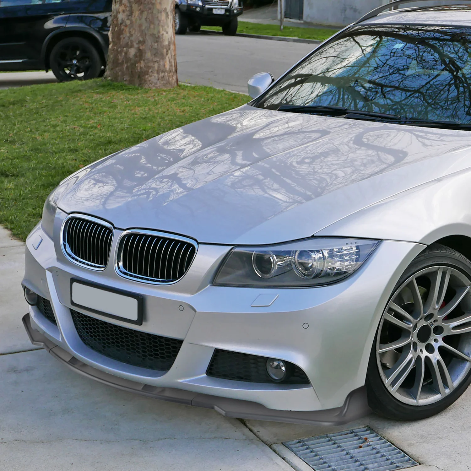 2009-2011 BMW 3 Series E90 Matte Black 3Pcs Front Bumper Lip Spoiler Kit - Image 10