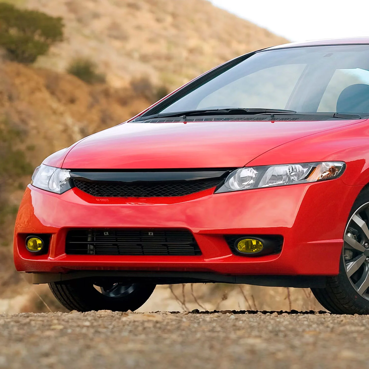 2009-2011 Honda Civic Sedan H11 Fog Lights Kit Chrome Housing/Yellow Lens - Image 8