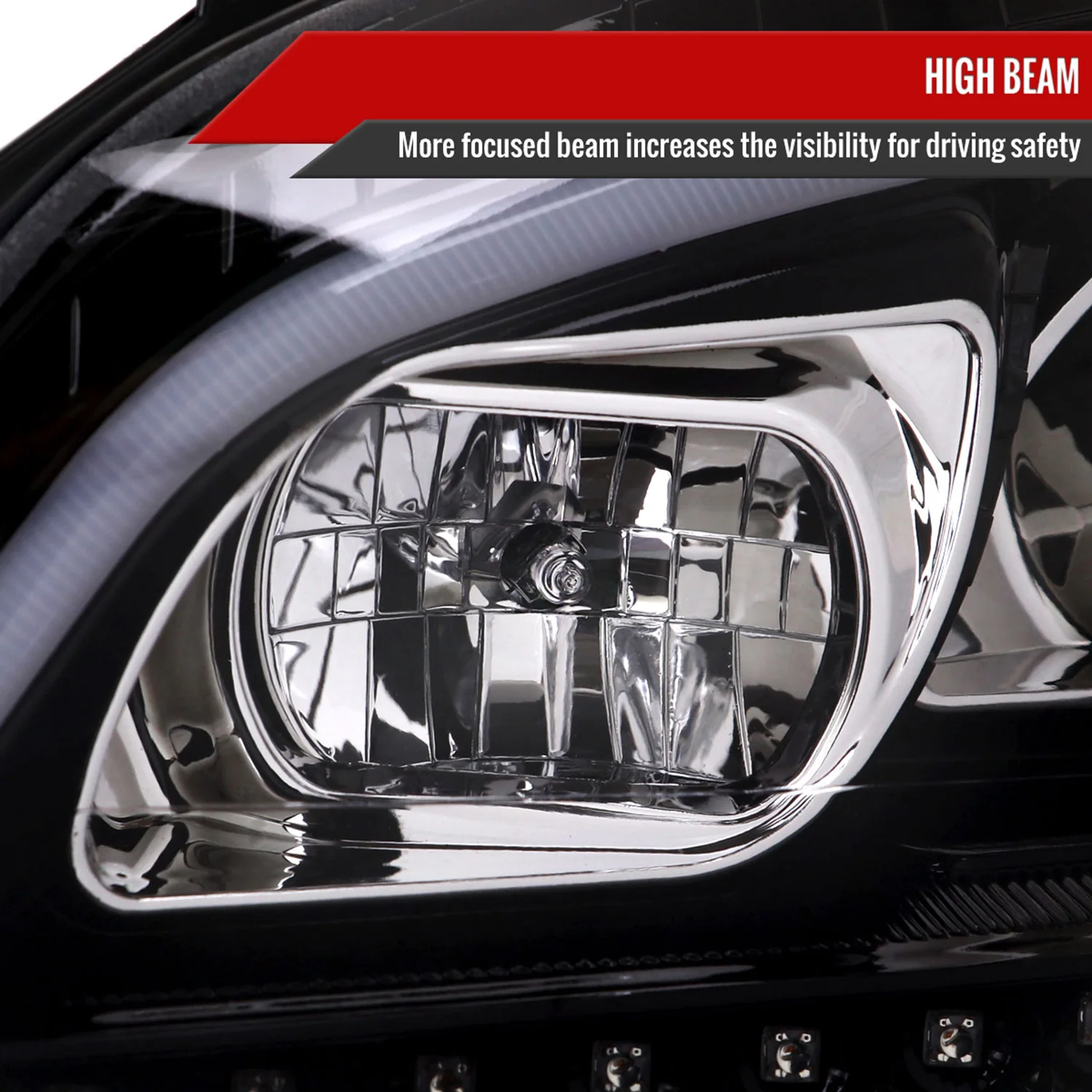 2009-2011 Mercedes Benz W164 ML-Class LED Sequetial Signal Headlights Black - Image 4