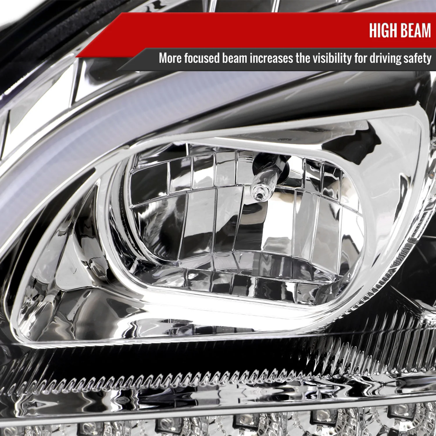 2009-2011 Mercedes Benz W164 ML-Class LED Sequetial Signal Headlights Chrome - Image 4