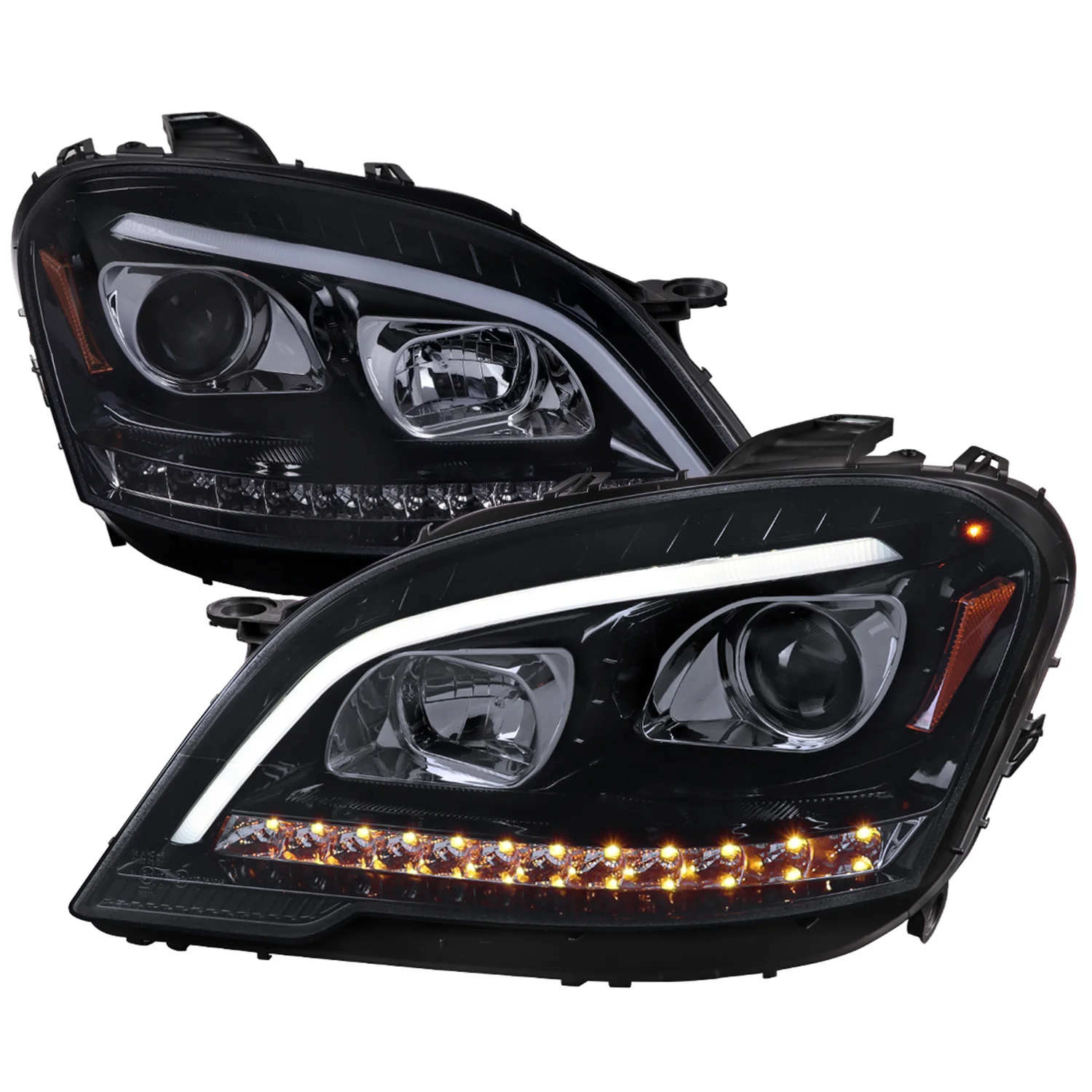 2009-2011 Mercedes Benz W164 ML-Class LED Sequetial Signal Headlights Smoke