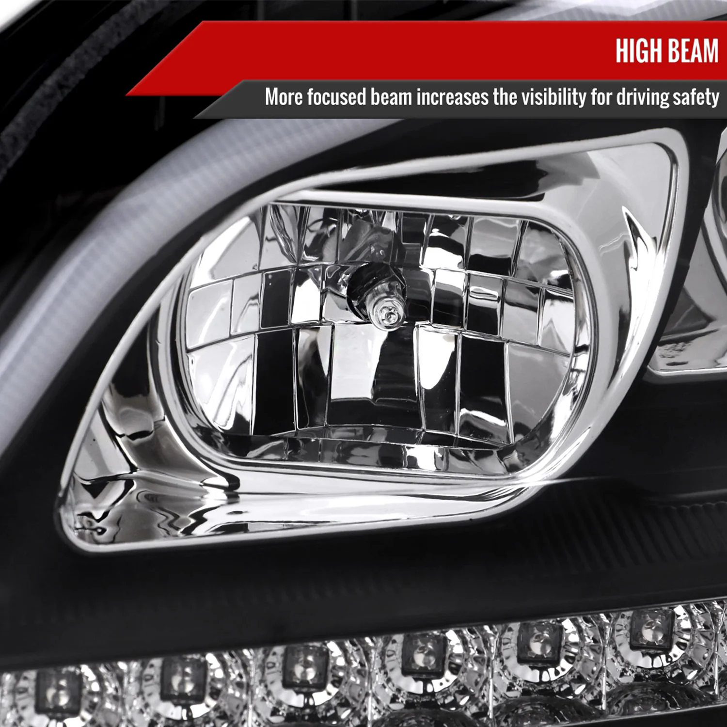 2009-2011 Mercedes W164 ML-Class LED Sequetial Signal Headlights Matte Black - Image 4