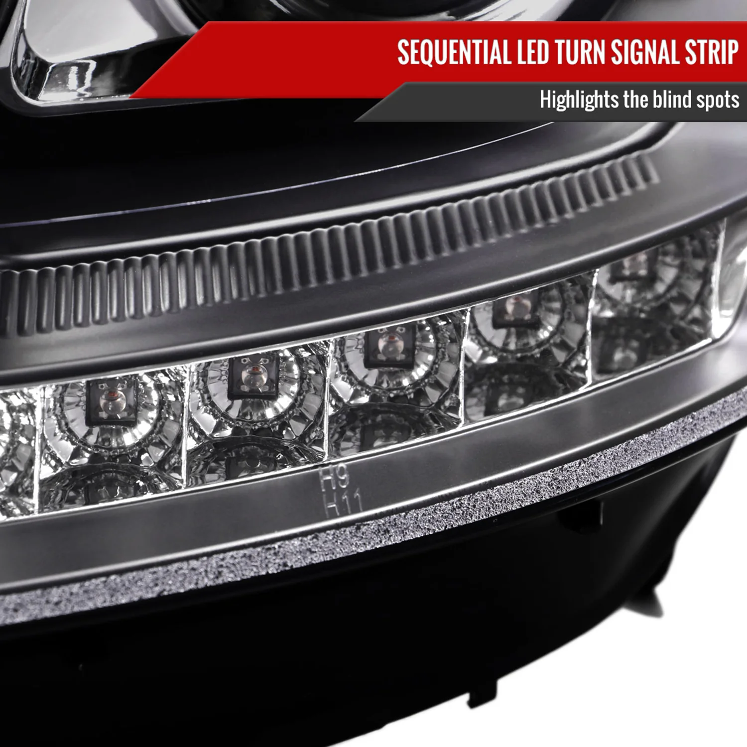 2009-2011 Mercedes W164 ML-Class LED Sequetial Signal Headlights Matte Black - Image 6