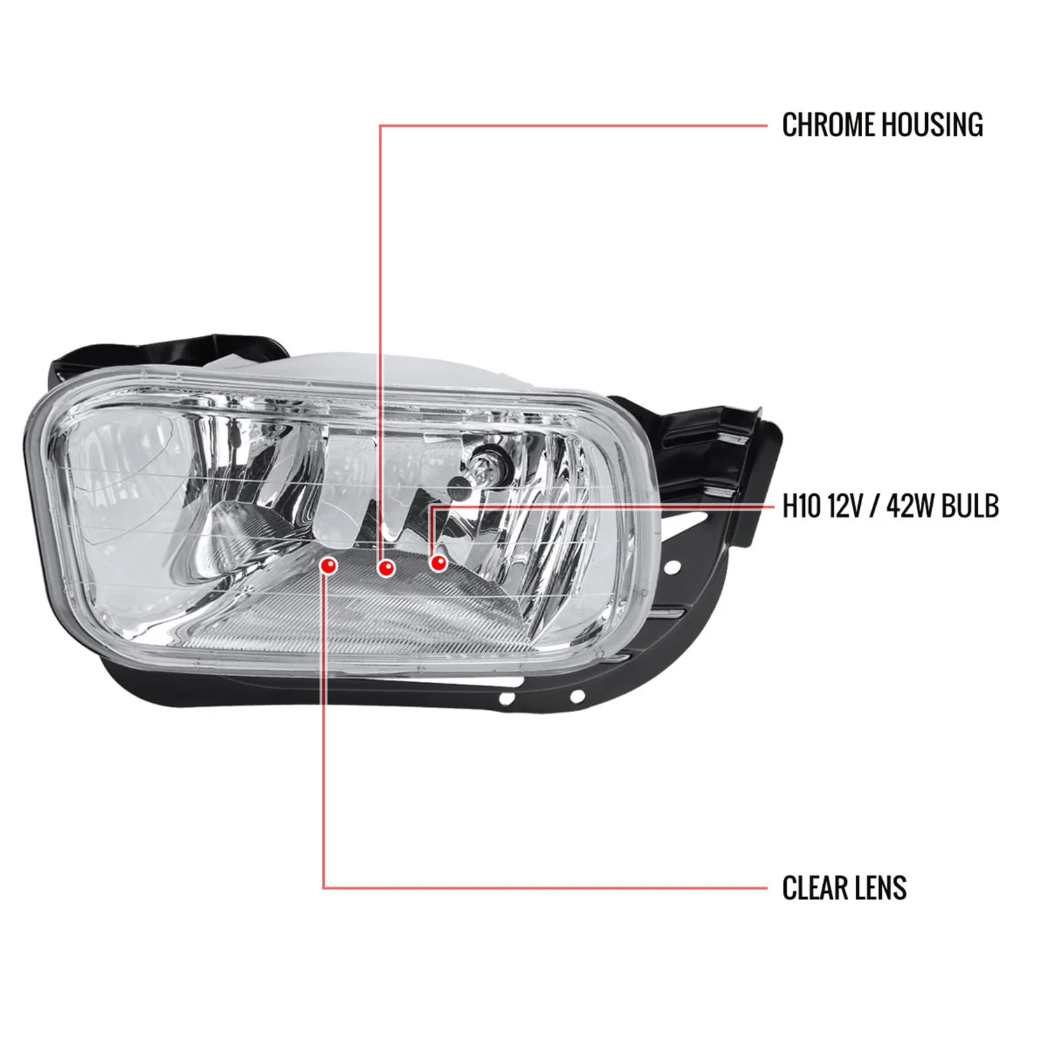 2009-2012 Dodge RAM 1500/ 2010-2018 RAM 2500/3500 H10 Fog Lights Chrome/Clear - Image 9