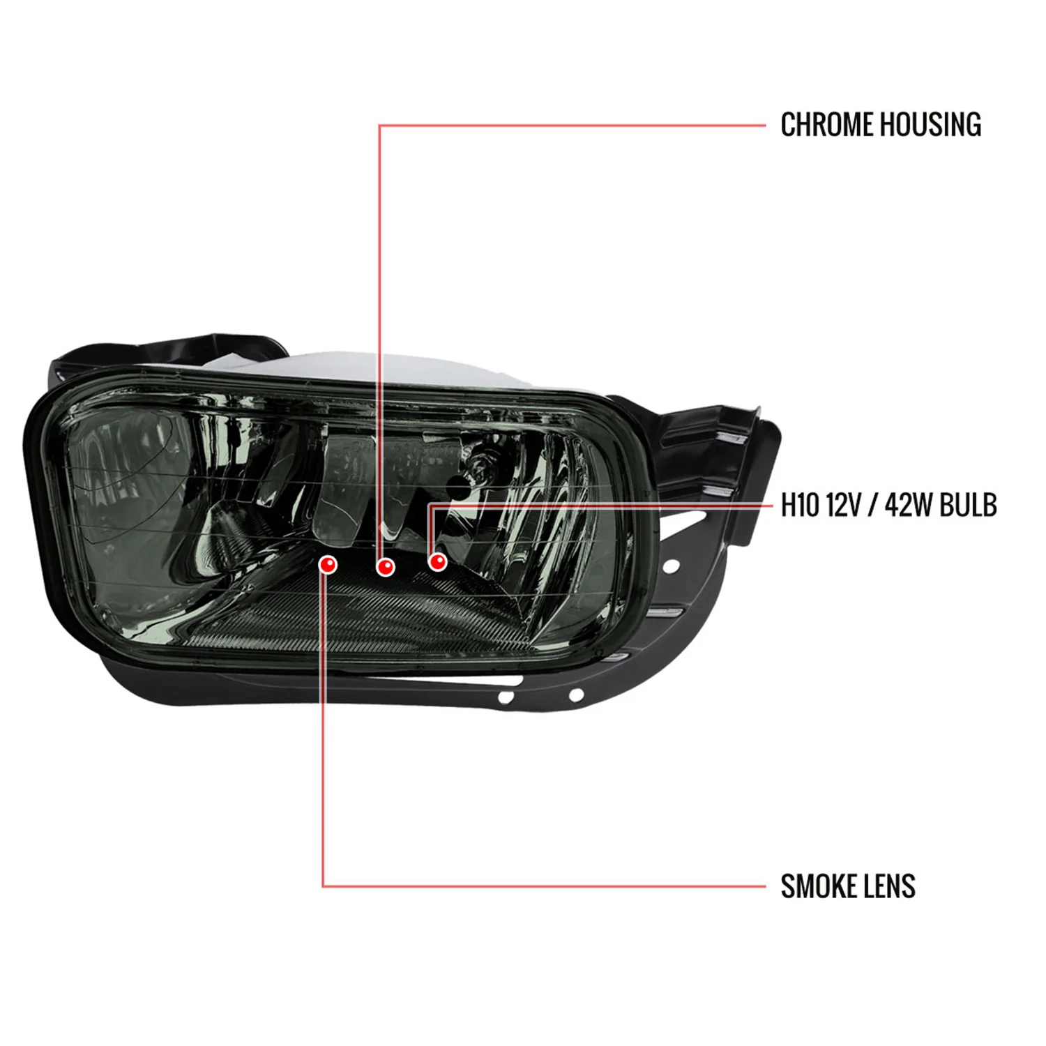 2009-2012 Dodge RAM 1500/ 2010-2018 RAM 2500/3500 H10 Fog Lights Chrome/Smoke - Image 9