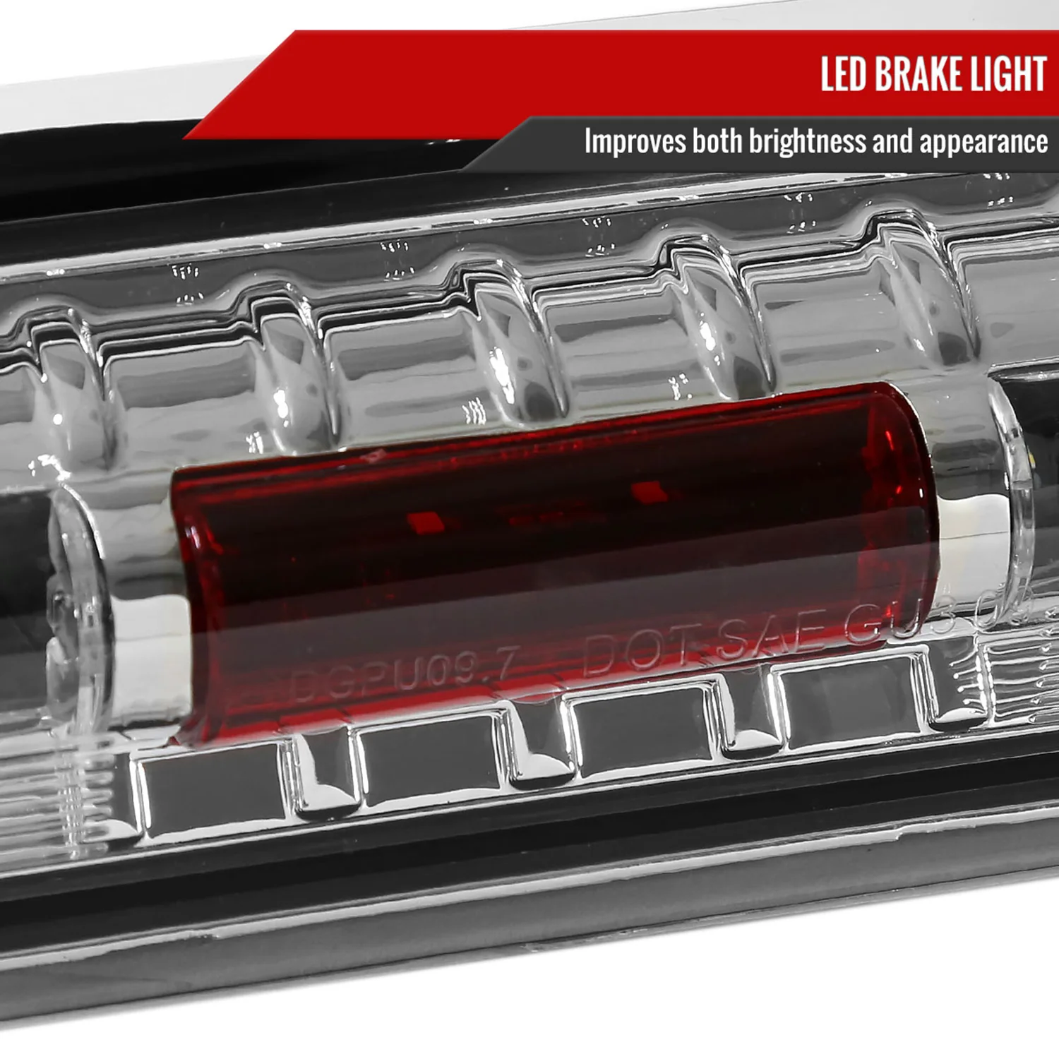2009-2013 Dodge RAM SMD LED 3rd Brake Light Chrome Housing/Clear Lens - Image 4