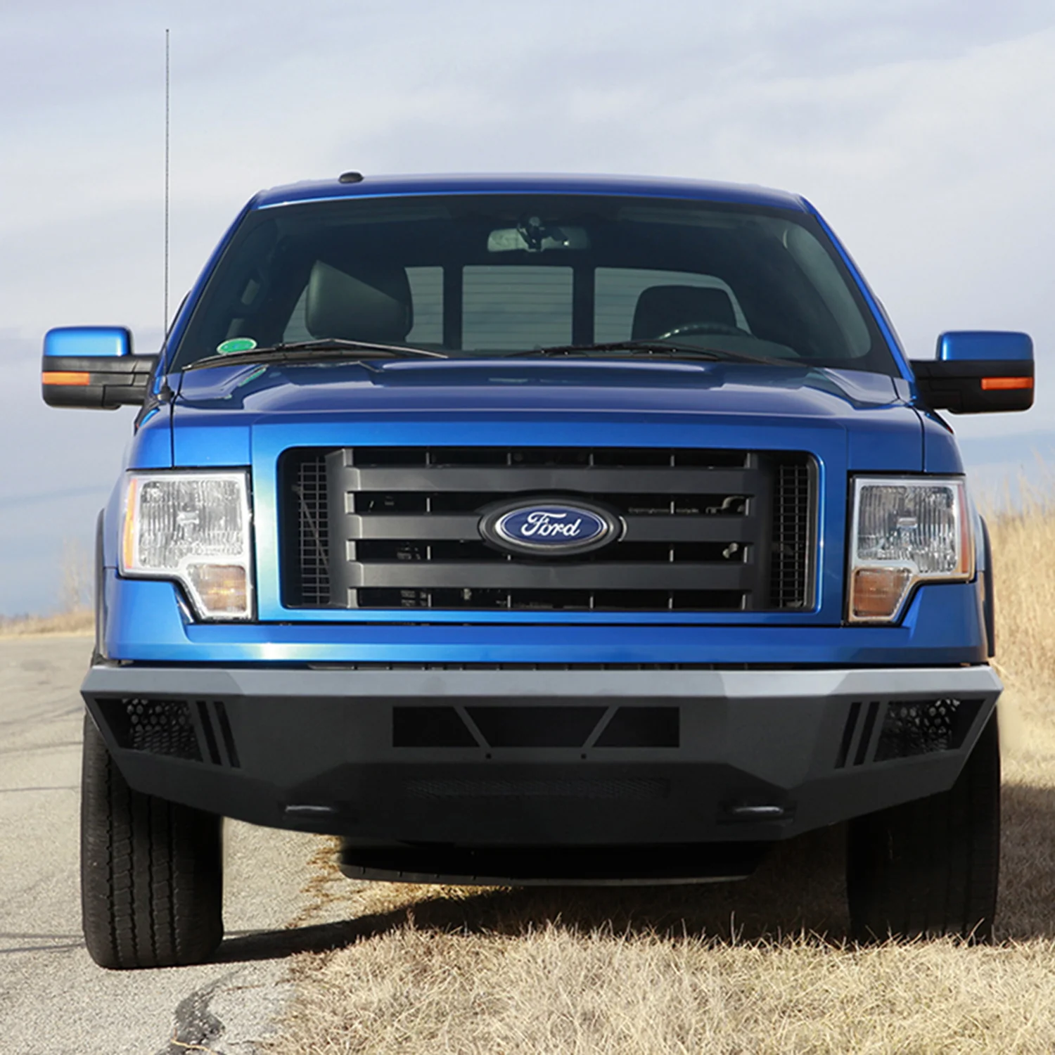 2009-2014 Ford F-150 Black Heavy Duty Steel Front Bumper & LED Light Ports - Image 10