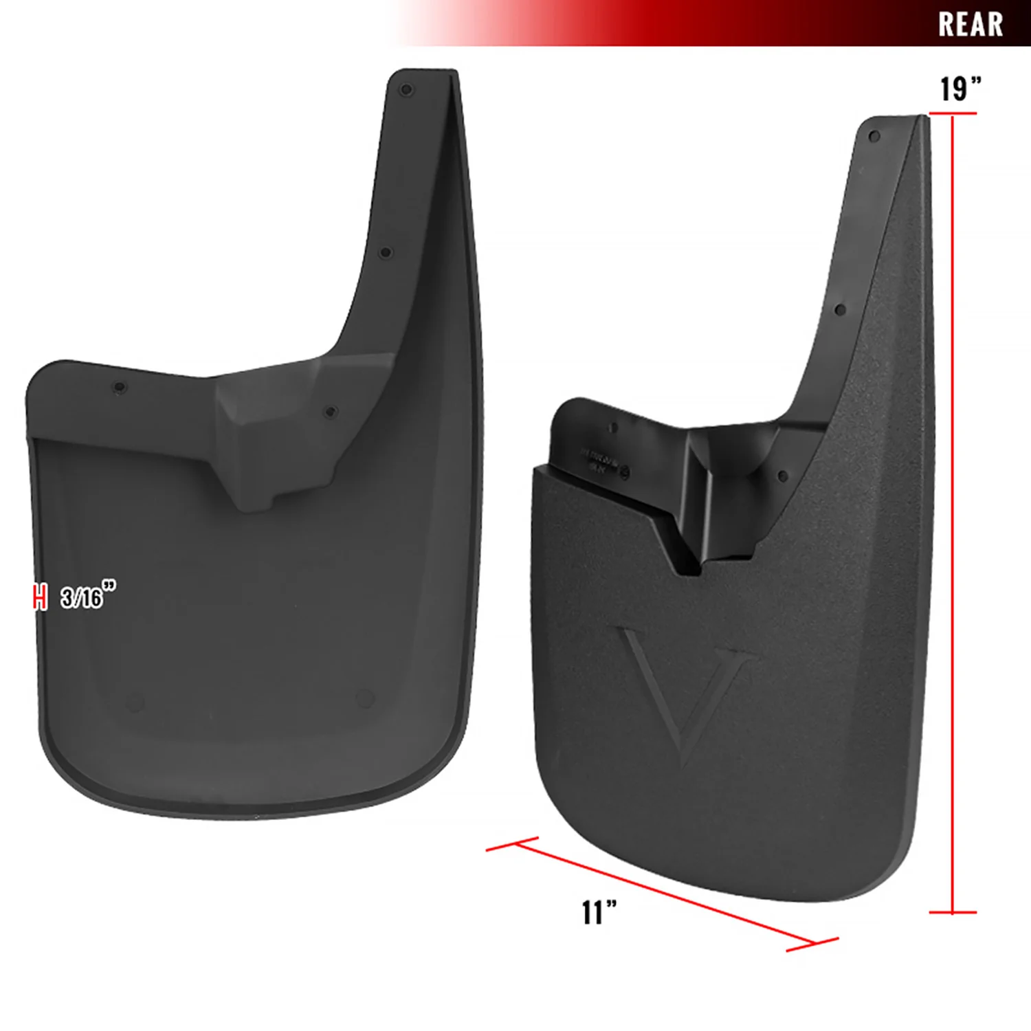 2009-2018 Dodge RAM 1500 2500 3500 Mud Flap Splash Guards w/out Wheel Lip - Image 3
