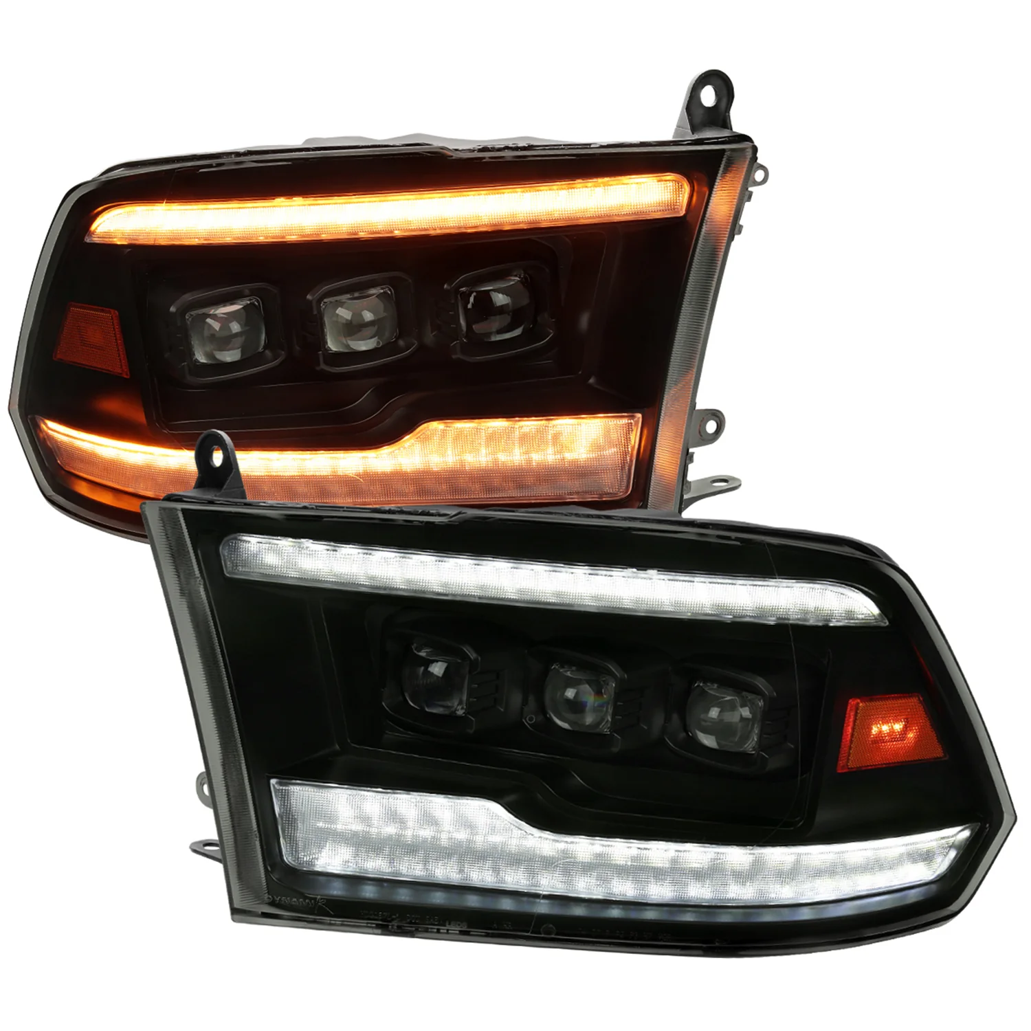 2009-2018 Dodge RAM 1500 / Classic /2500 3500 Full LED Headlights Smoked Black