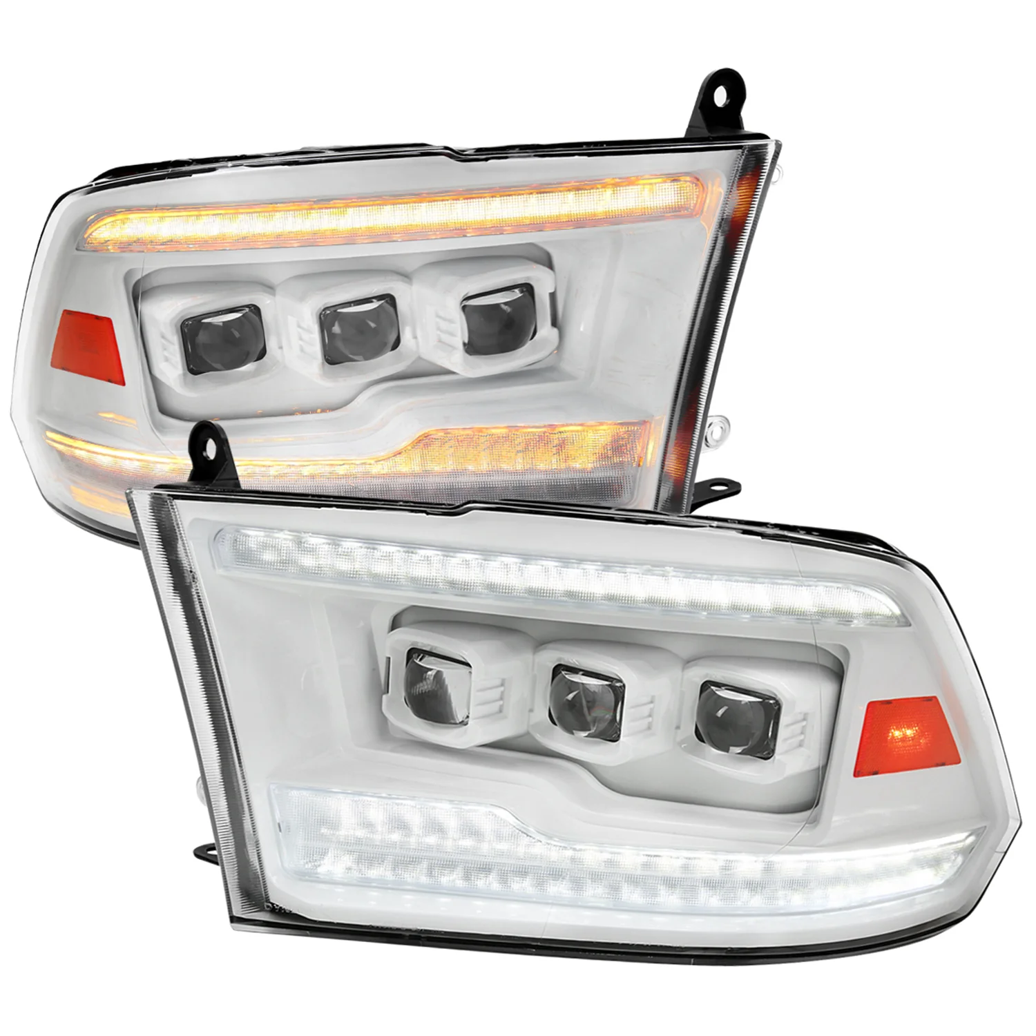 2009-2018 Dodge RAM 1500 RAM 2500 3500 Full LED Headlights White Housing