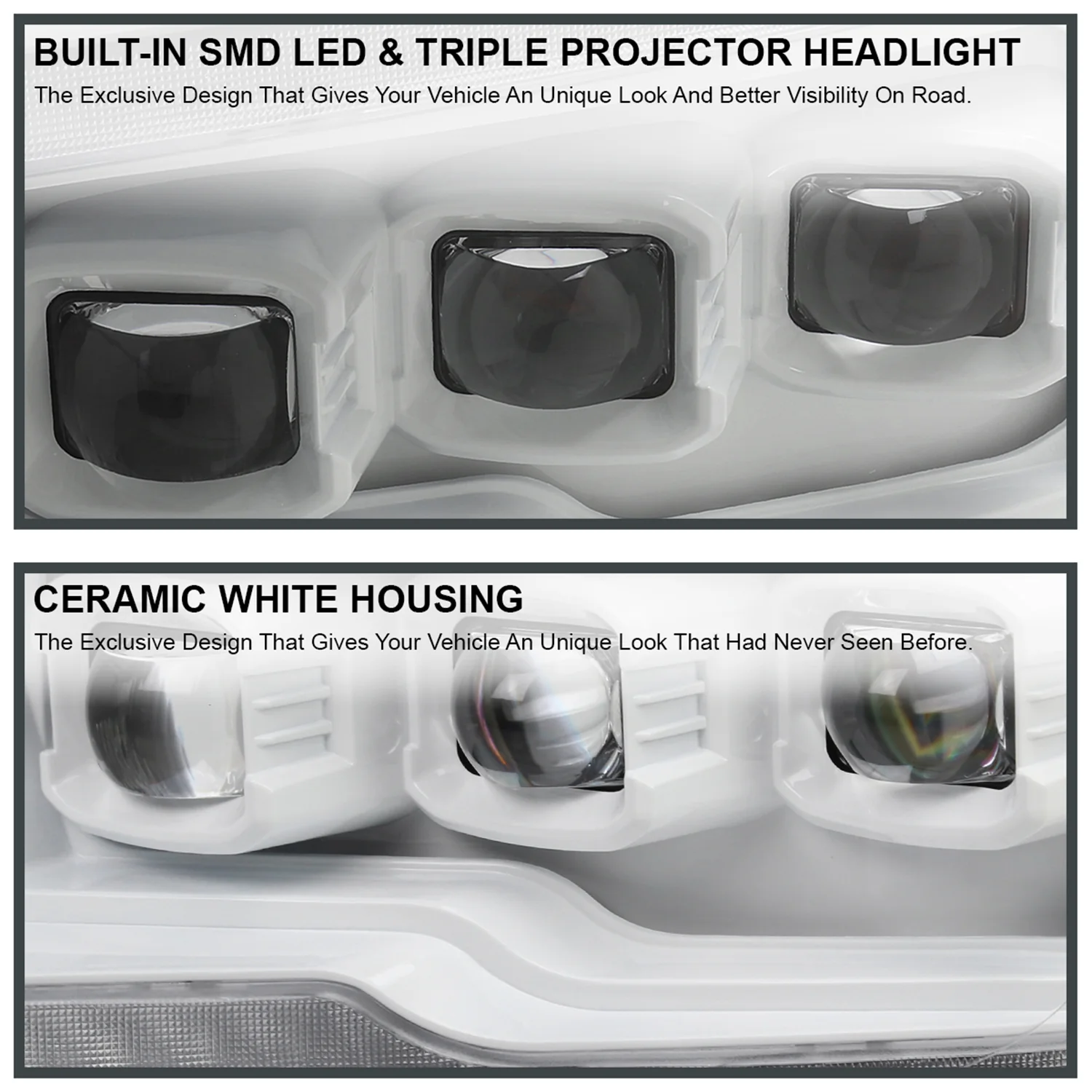 2009-2018 Dodge RAM 1500 RAM 2500 3500 Full LED Headlights White Housing - Image 2