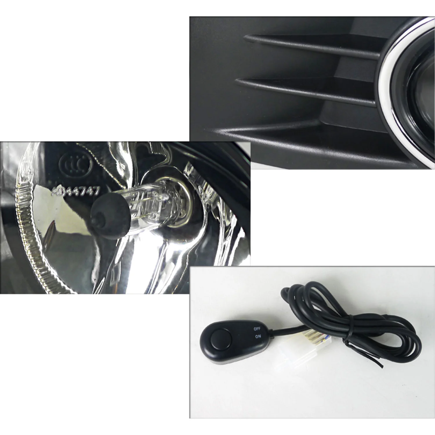 2010-2014 VW Jetta/Golf Mk6 TDI/TSI 12V/55W 9006 Fog Lights Kit Chrome/Clear - Image 2
