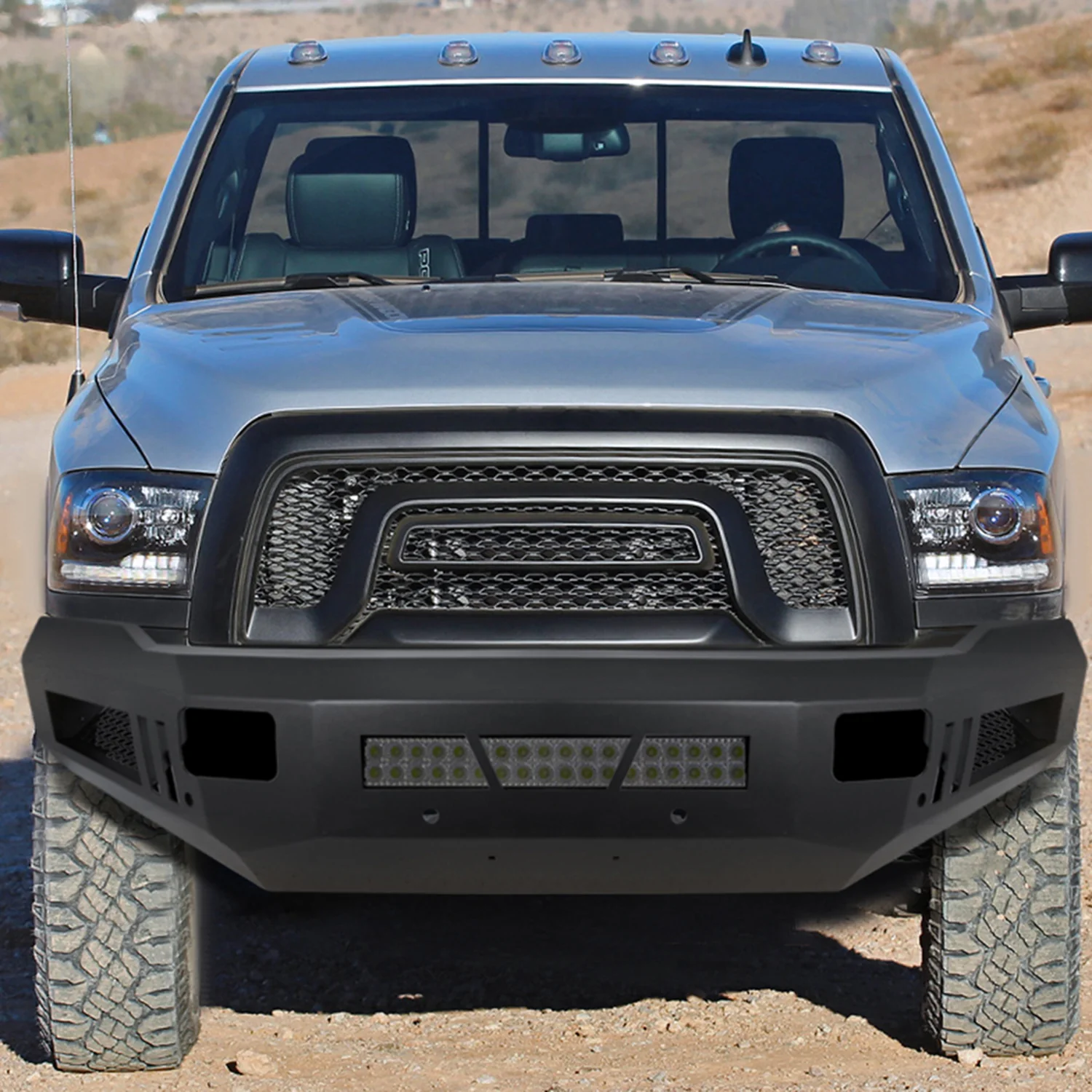 2010-2018 Dodge RAM 2500/3500 Heavy Duty Steel Front Bumper LED Light Ports - Image 10