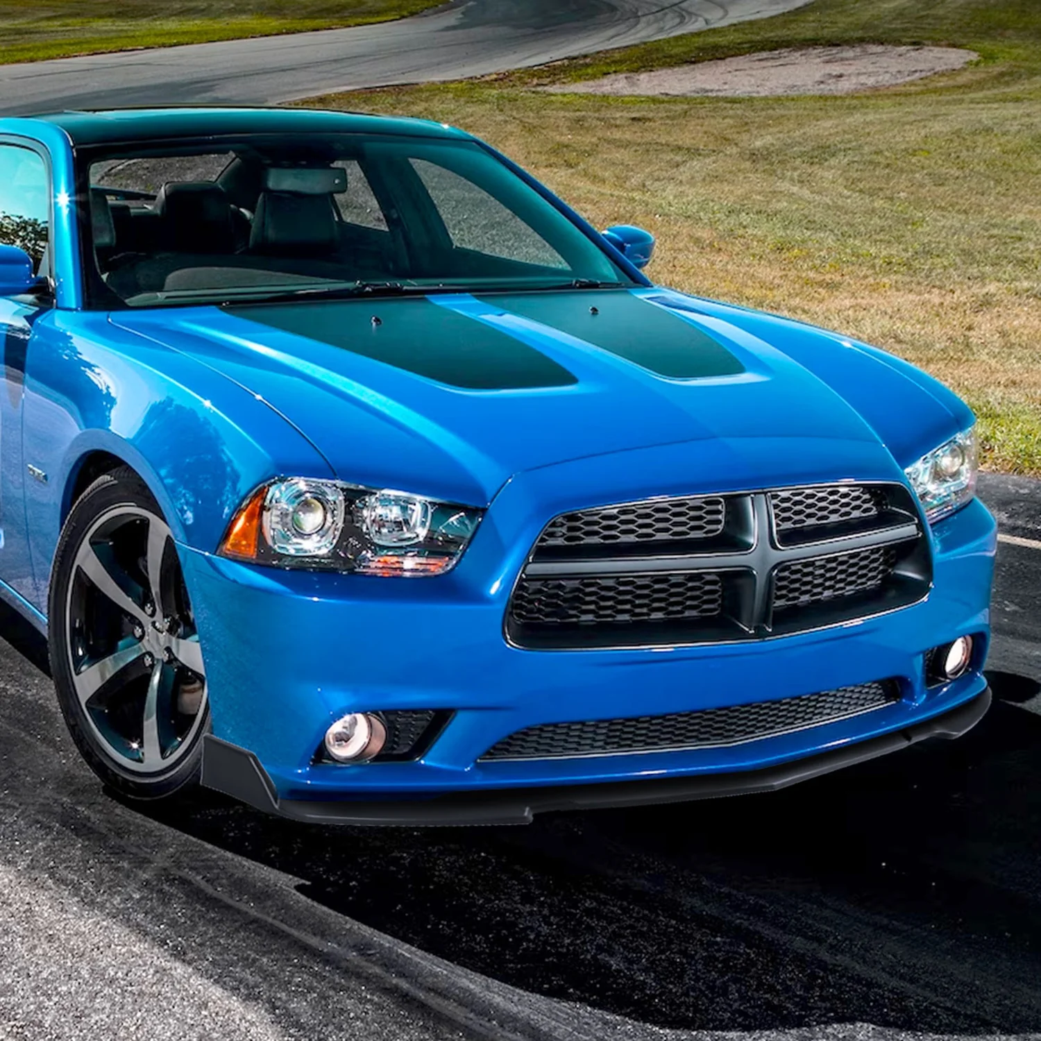 2011-2014 Dodge Charger Matte Black 3Pcs Front Bumper Lip Splitter Kit - Image 8