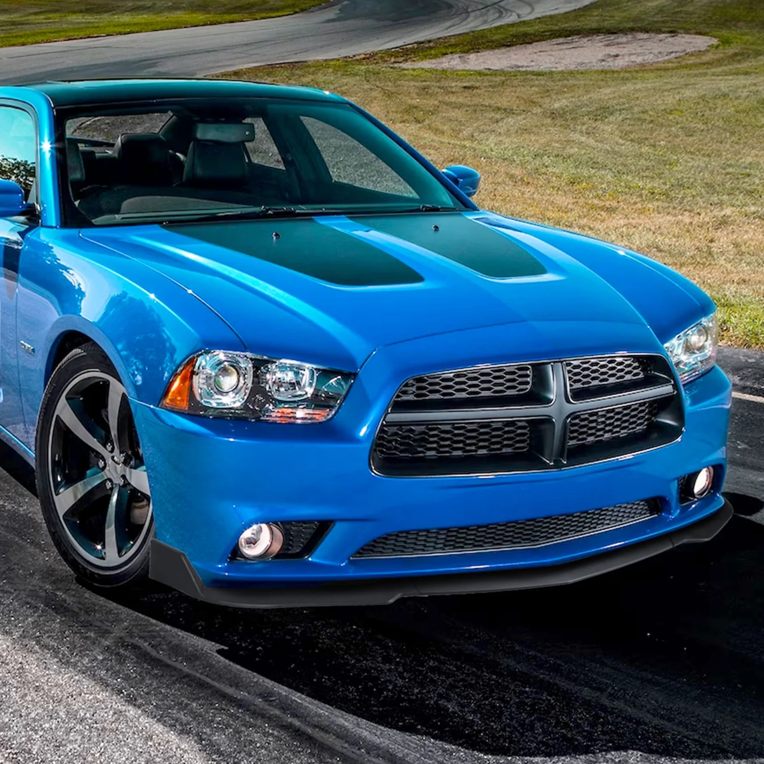 2011-2014 Dodge Charger SRT8 Matte Black 3PC Front Bumper Lip Splitter Kit - Image 8