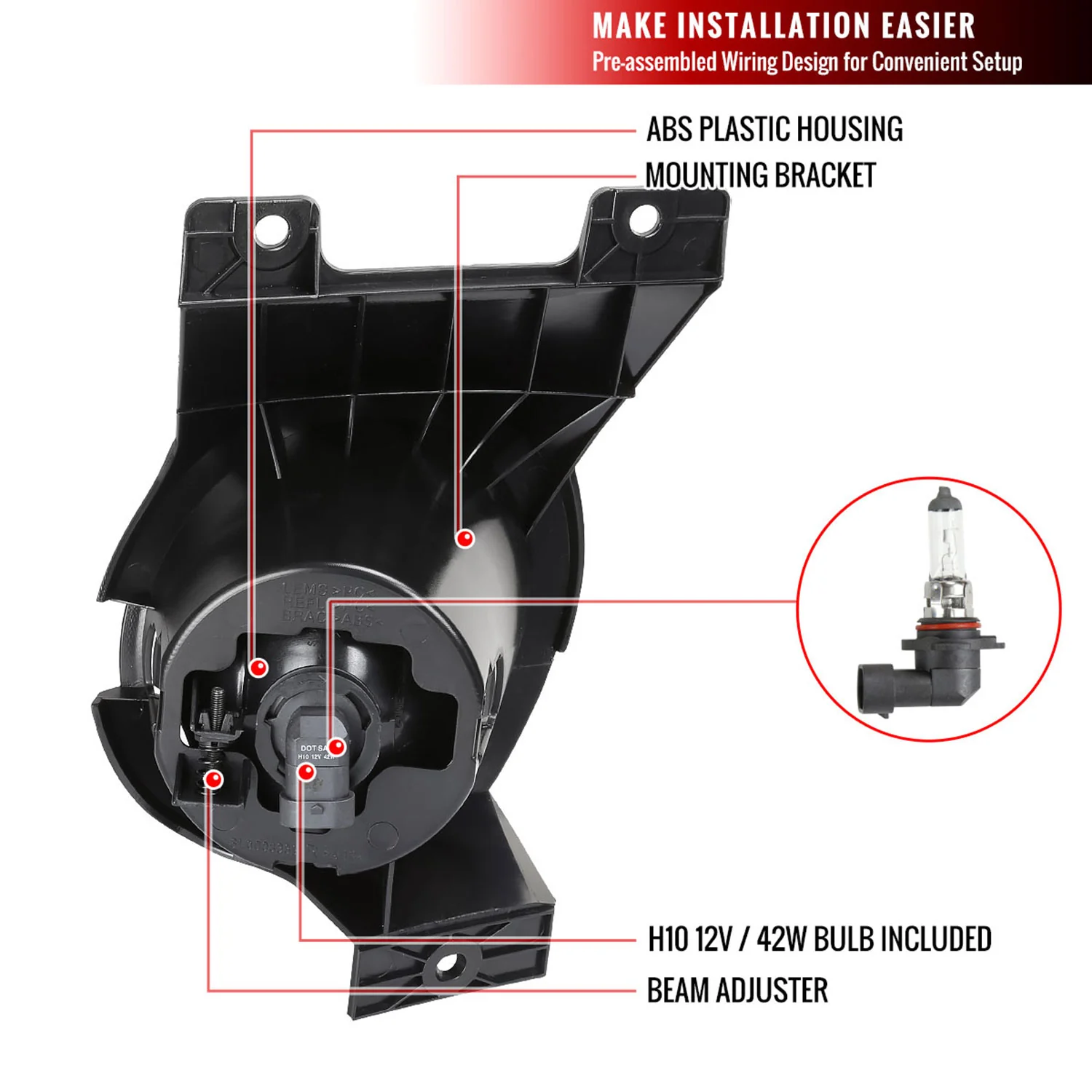 2011-2014 Ford F-150 FX2/ FX4/ King Ranch/Lariat/STX H10 Fog Lights Kit Smoke - Image 8