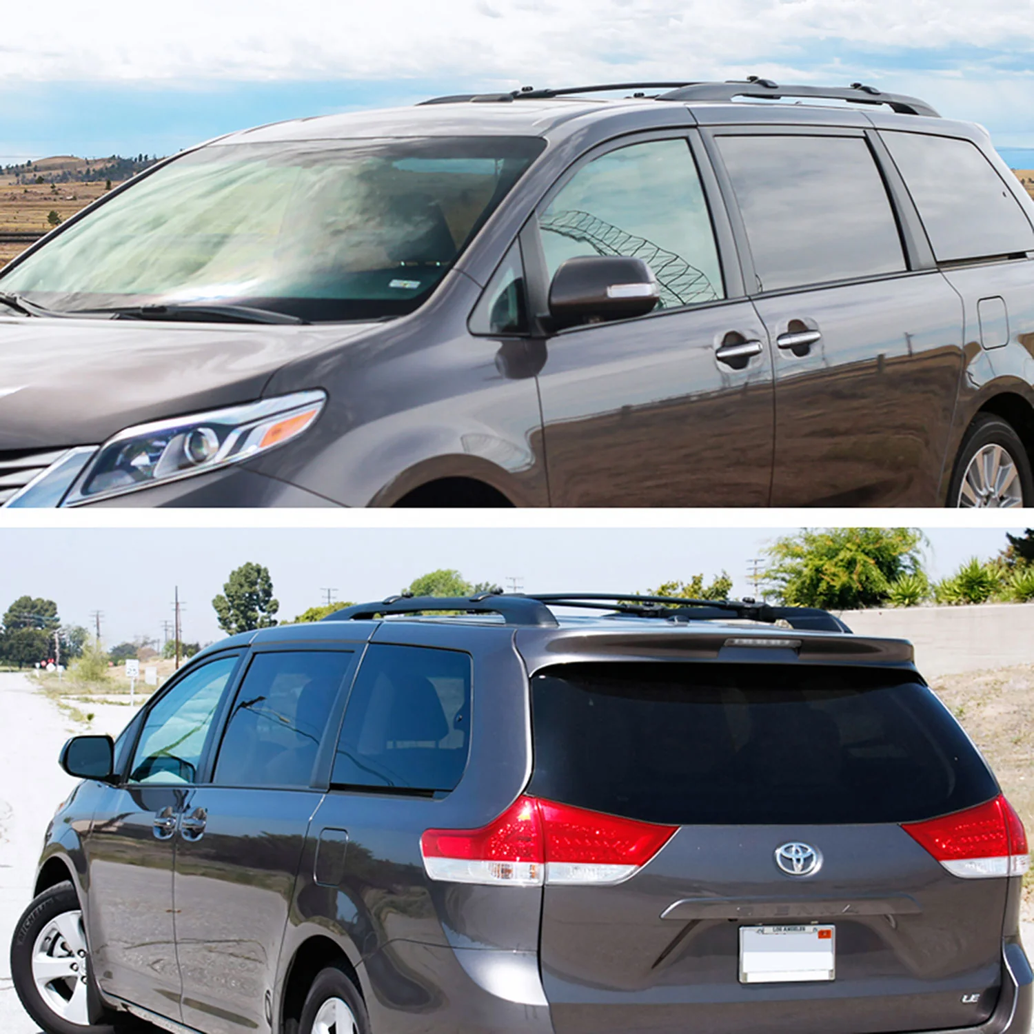 2011-2017 Toyota Sienna Aluminum Roof Top Cross Bars Black - Image 10