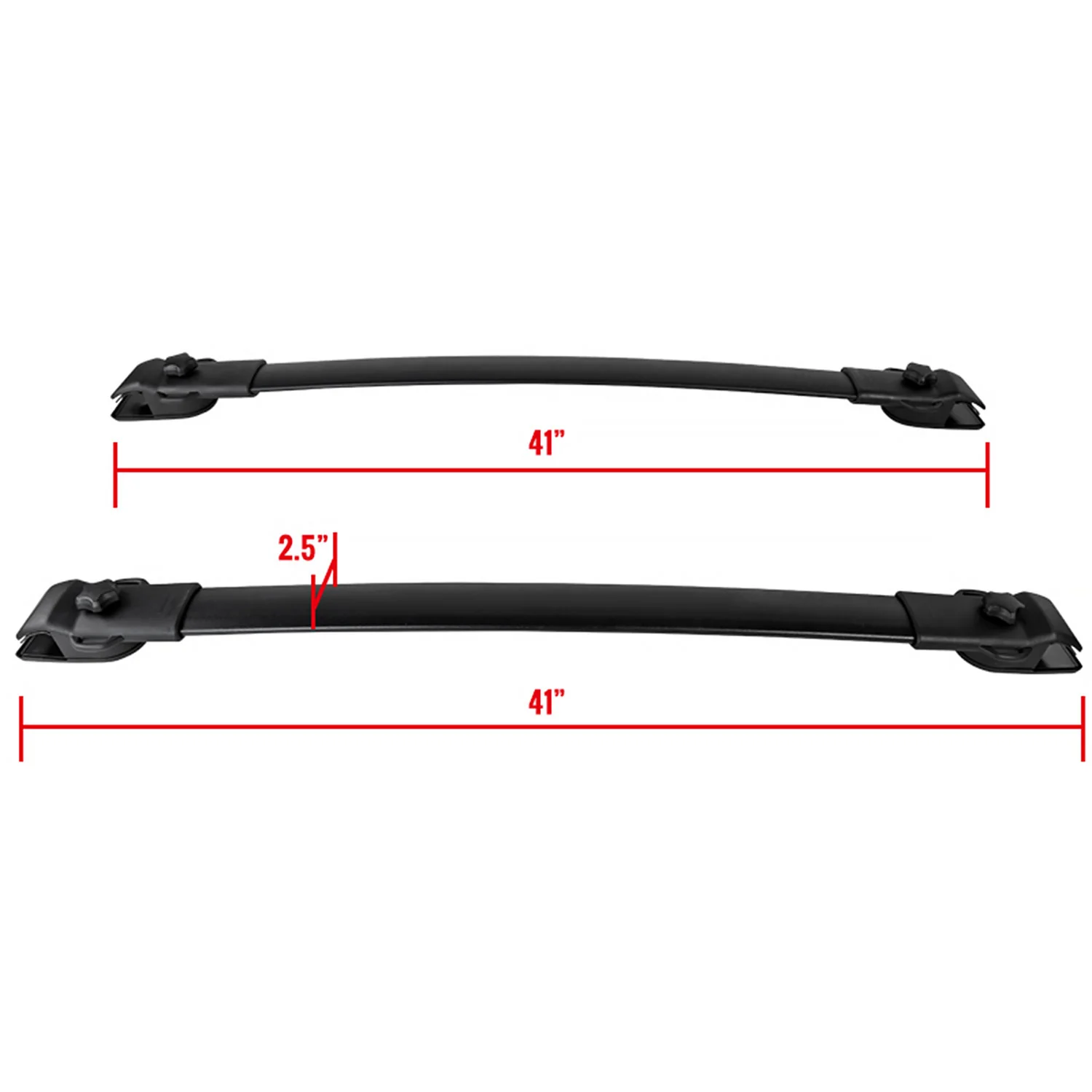2011-2017 Toyota Sienna Aluminum Roof Top Cross Bars Black - Image 2