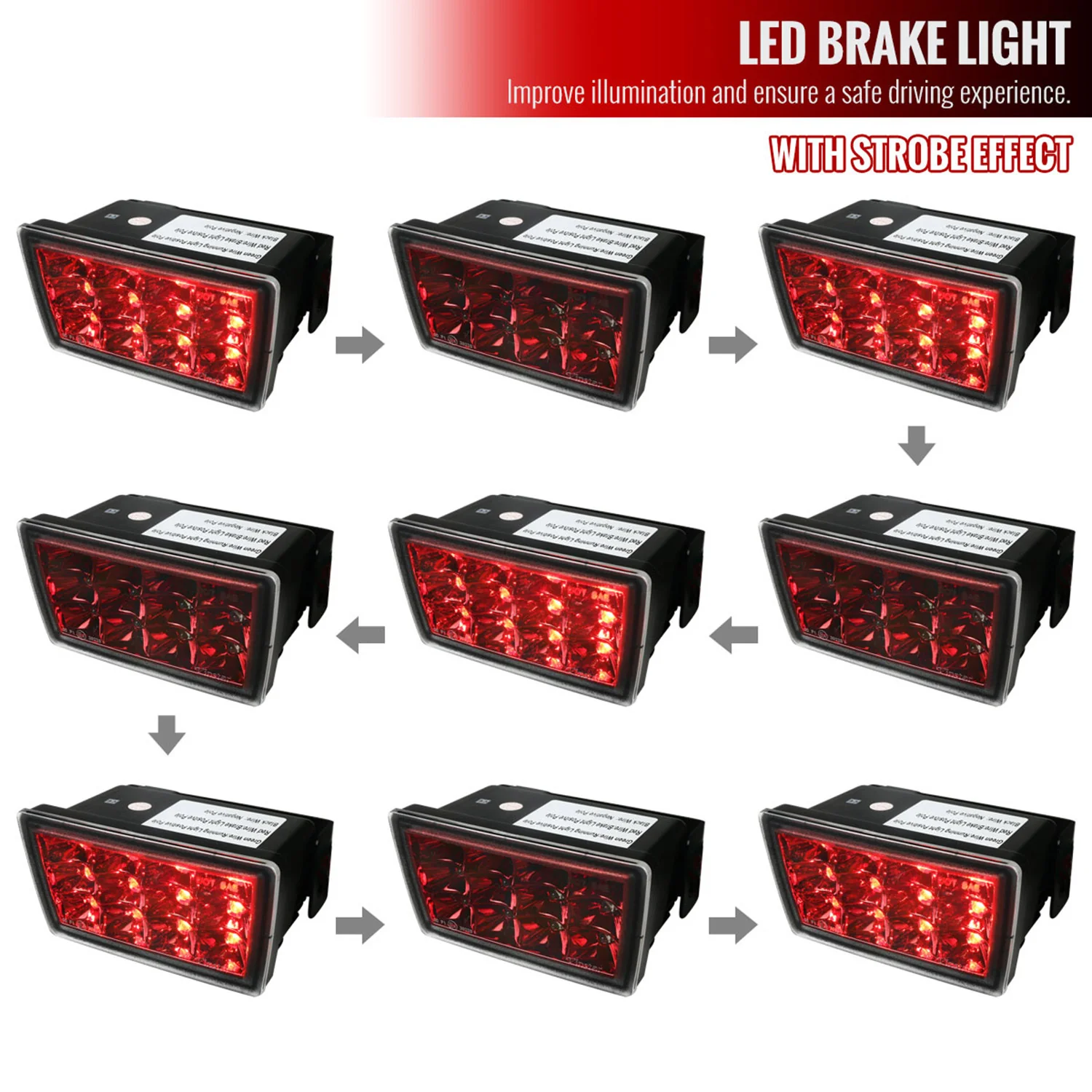 2011-2018 Subaru Impreza WRX/STI/XV Crosstrek LED 3rd Brake Light Chrome/Red - Image 2