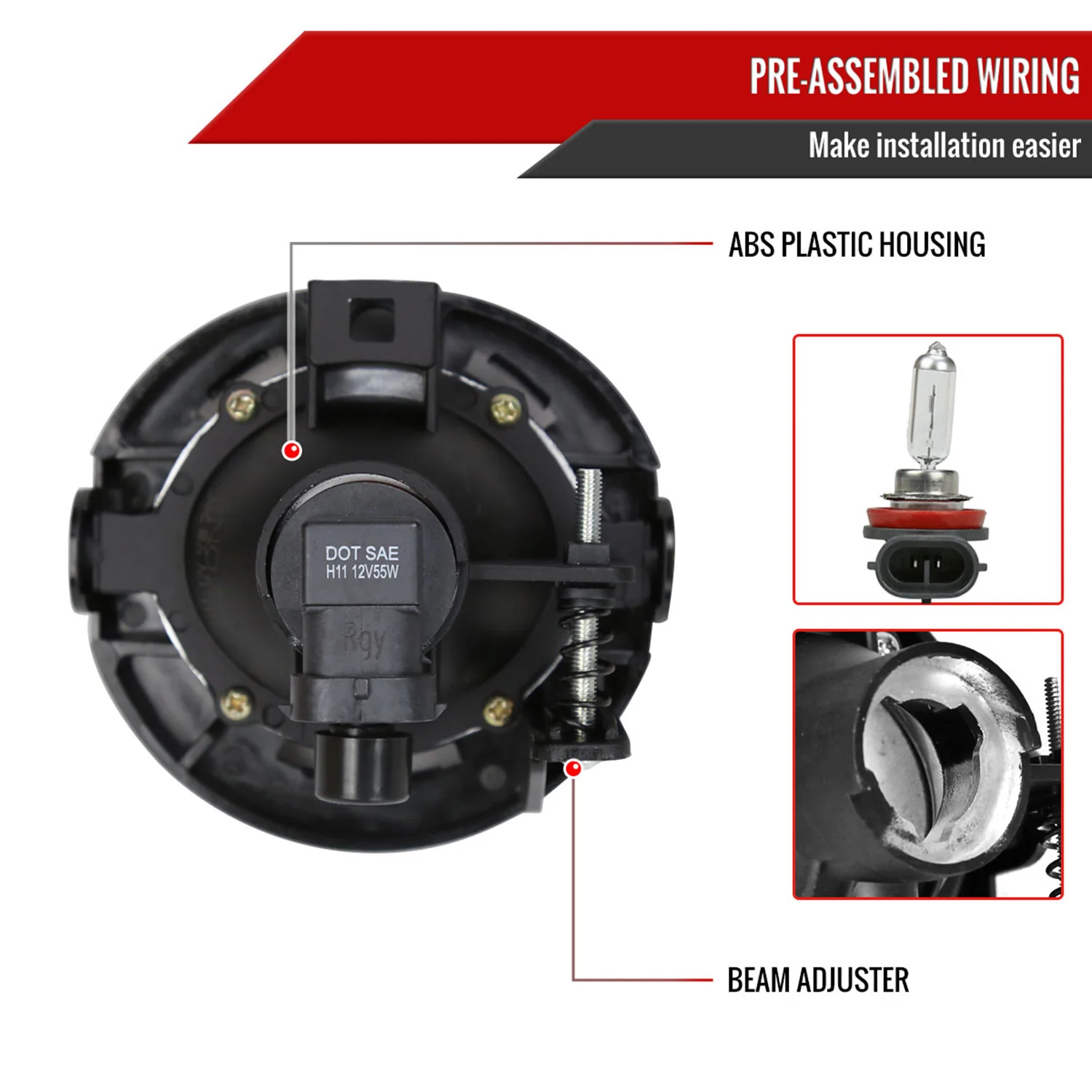 2011-2019 Chrysler 200/300 /Challenger / Jeep Grand Cherokee Fog Lights Chrome - Image 7