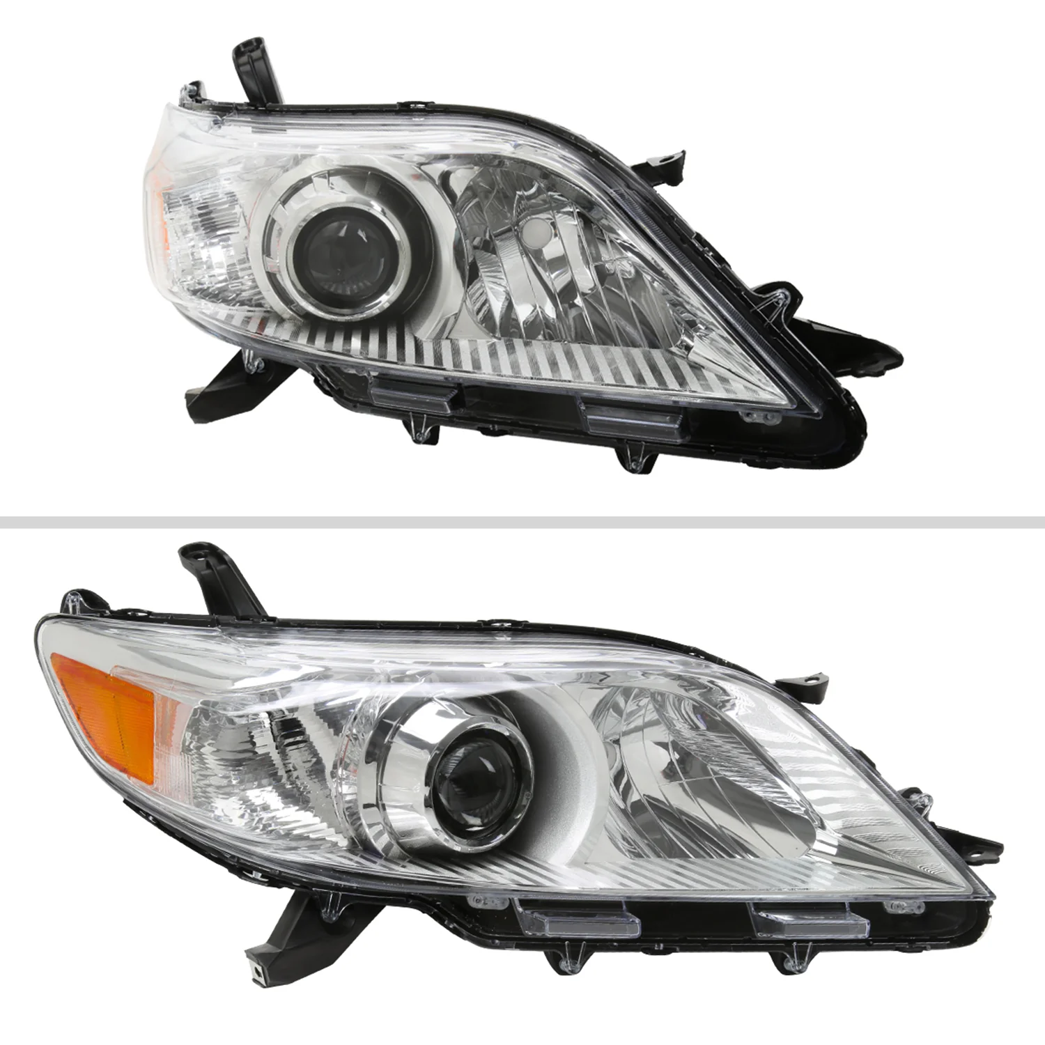 2011-2020 Toyota Sienna Passenger/Right Side Projector Headlights Chrome/Clear - Image 2