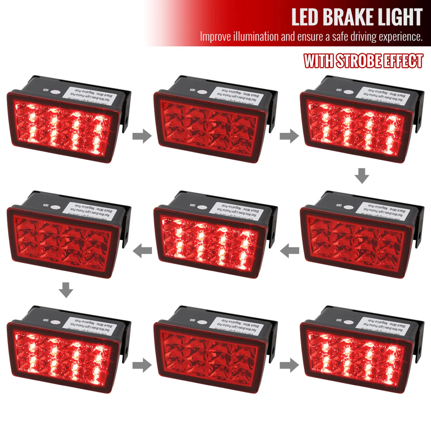 2011-2021 Subaru Impreza WRX STI F1 Style LED 3rd Brake Light Chrome/Red Lens - Image 2