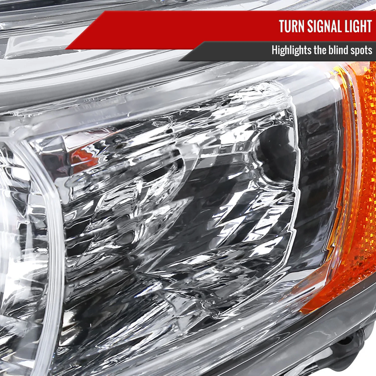 2012-2014 Toyota Camry Headlights Amber Reflectors - Driver Side Only Chrome - Image 5