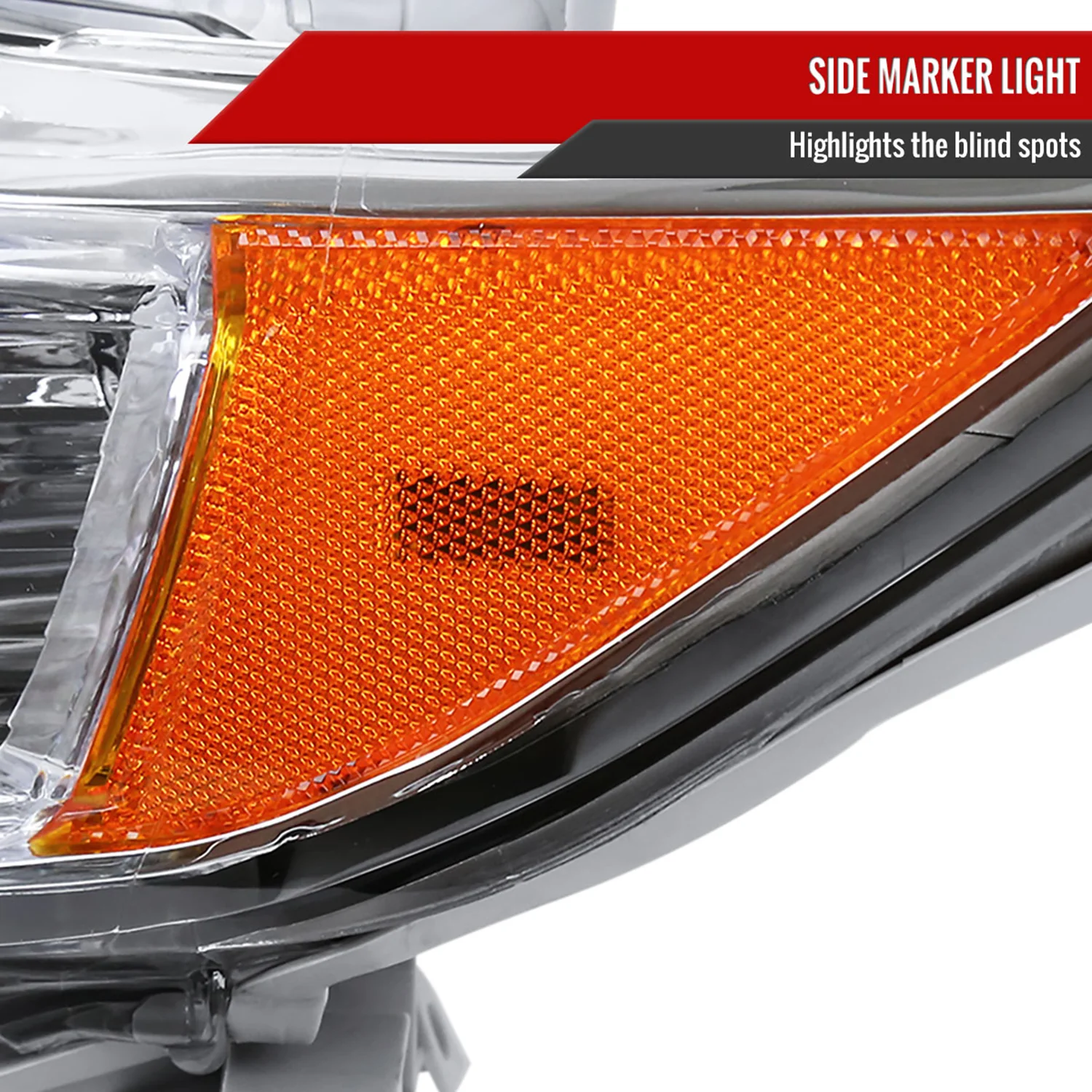 2012-2014 Toyota Camry Headlights Amber Reflectors - Driver Side Only Chrome - Image 6