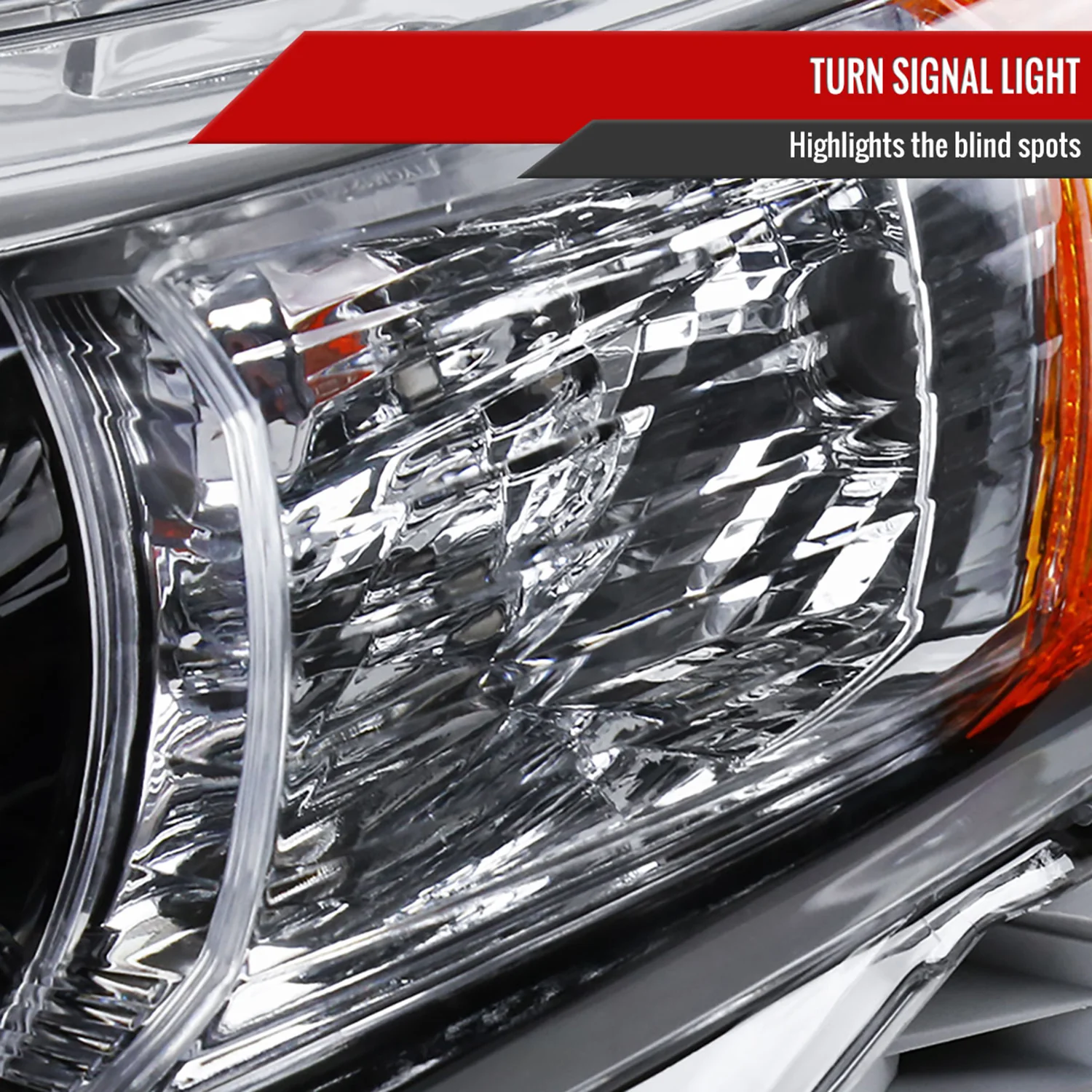 2012-2014 Toyota Camry Projector Headlight Amber Reflector - Driver Side Black - Image 5