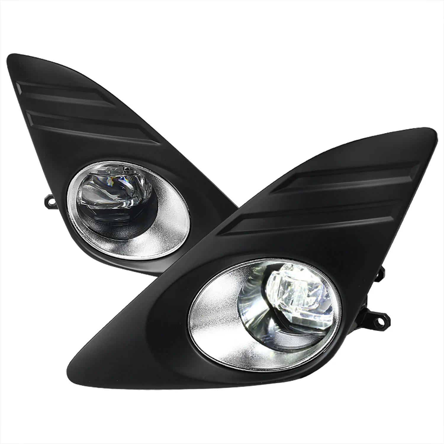 2012-2014 Toyota Camry SMD LED Fog Lights Switch & Black Bezels Chrome