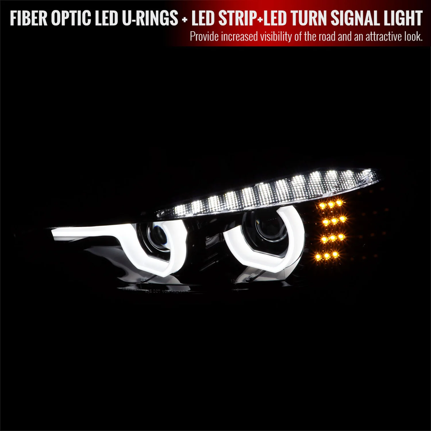2012-2015 BMW F30 3 Series Sedan Dual LED Headlights LED Signal Jet Black - Image 2